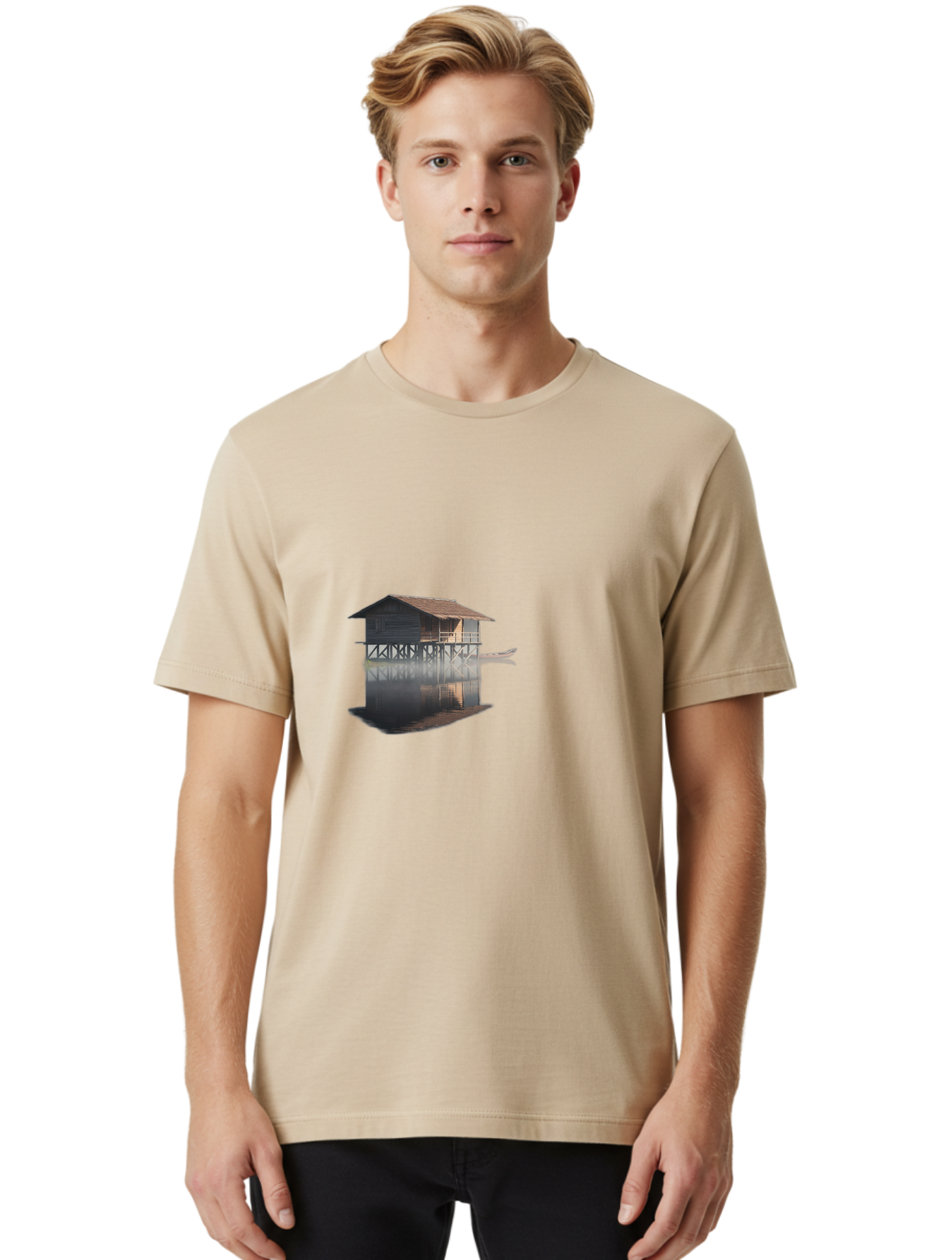 Stilt-House-1 Men'S Graphic Tee, 100% Cotton, Comfortable Casual Summer Wear, Machine Washable, Vintage Camera, Old Camera, Antique Camera, Black Camera, Classic Photography, Photography Equipment, Nostalgic Device, Film Camera, Camera Art Bah189