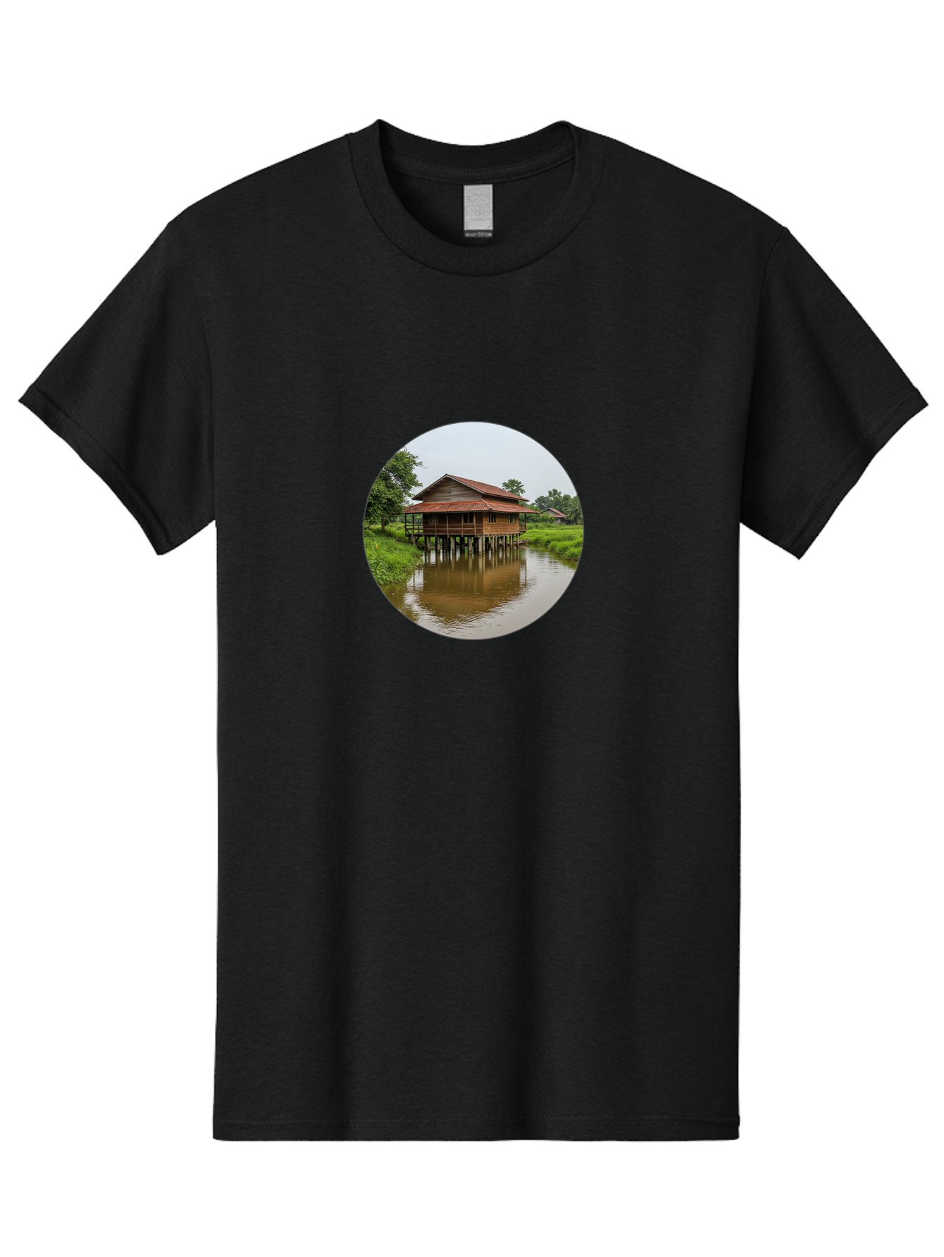 Stilt-House-2 Men'S Graphic Tee, 100% Cotton, Comfortable Casual Summer Wear, Machine Washable, Vintage Camera, Old Camera, Antique Camera, Black Camera, Classic Photography, Photography Equipment, Nostalgic Device, Film Camera, Camera Art Bah190