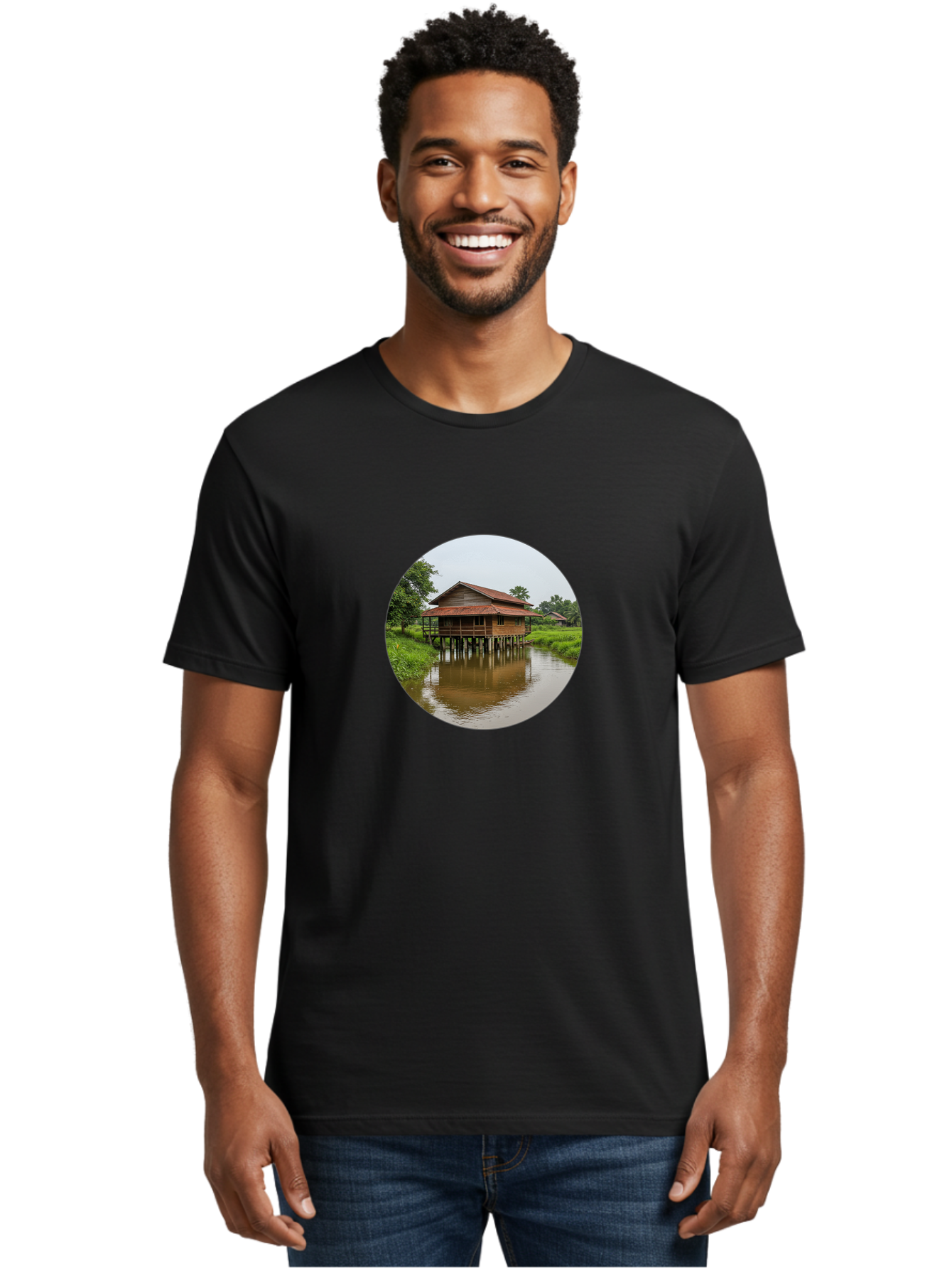 Stilt-House-2 Men'S Graphic Tee, 100% Cotton, Comfortable Casual Summer Wear, Machine Washable, Vintage Camera, Old Camera, Antique Camera, Black Camera, Classic Photography, Photography Equipment, Nostalgic Device, Film Camera, Camera Art Bah190