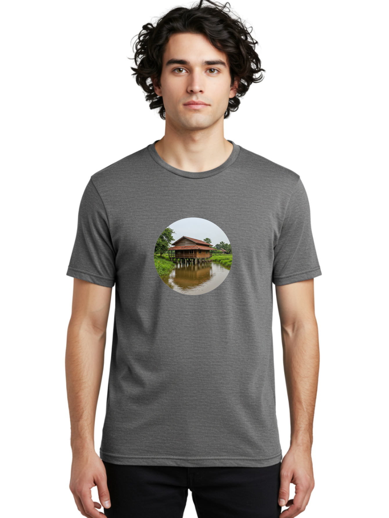 Stilt-House-2 Men'S Graphic Tee, 100% Cotton, Comfortable Casual Summer Wear, Machine Washable, Vintage Camera, Old Camera, Antique Camera, Black Camera, Classic Photography, Photography Equipment, Nostalgic Device, Film Camera, Camera Art Bah190