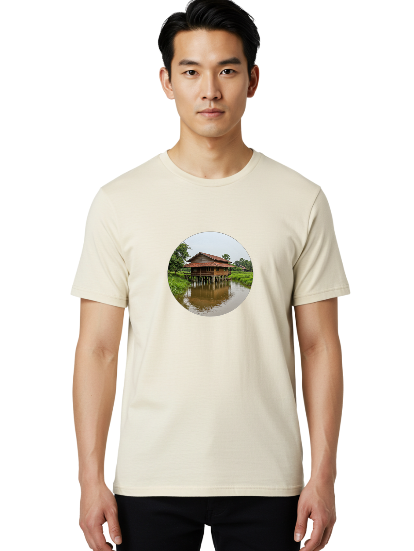 Stilt-House-2 Men'S Graphic Tee, 100% Cotton, Comfortable Casual Summer Wear, Machine Washable, Vintage Camera, Old Camera, Antique Camera, Black Camera, Classic Photography, Photography Equipment, Nostalgic Device, Film Camera, Camera Art Bah190