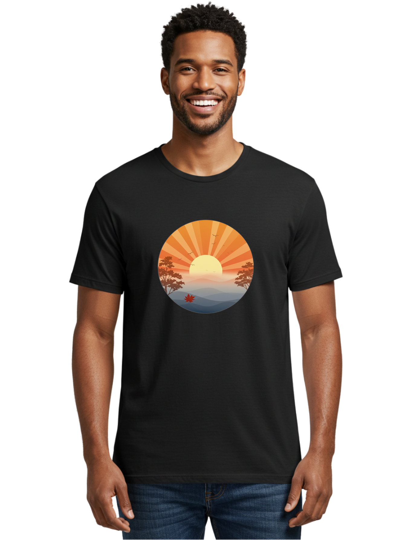 Sunset-Landscape Men'S Graphic Tee, 100% Cotton, Comfortable Casual Summer Wear, Machine Washable, Vintage Camera, Old Camera, Antique Camera, Black Camera, Classic Photography, Photography Equipment, Nostalgic Device, Film Camera, Camera Art Bah208