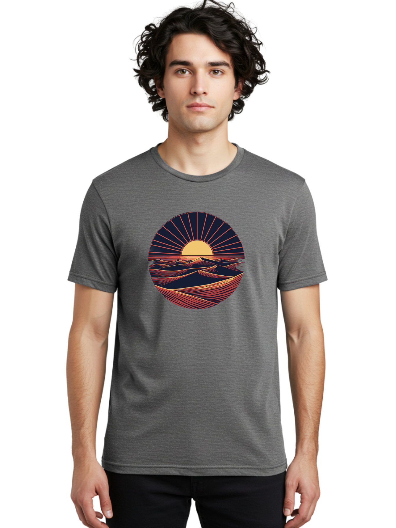 Sunset-Over-Waves Men'S Graphic Tee, 100% Cotton, Comfortable Casual Summer Wear, Machine Washable, Vintage Camera, Old Camera, Antique Camera, Black Camera, Classic Photography, Photography Equipment, Nostalgic Device, Film Camera, Camera Art Bah209