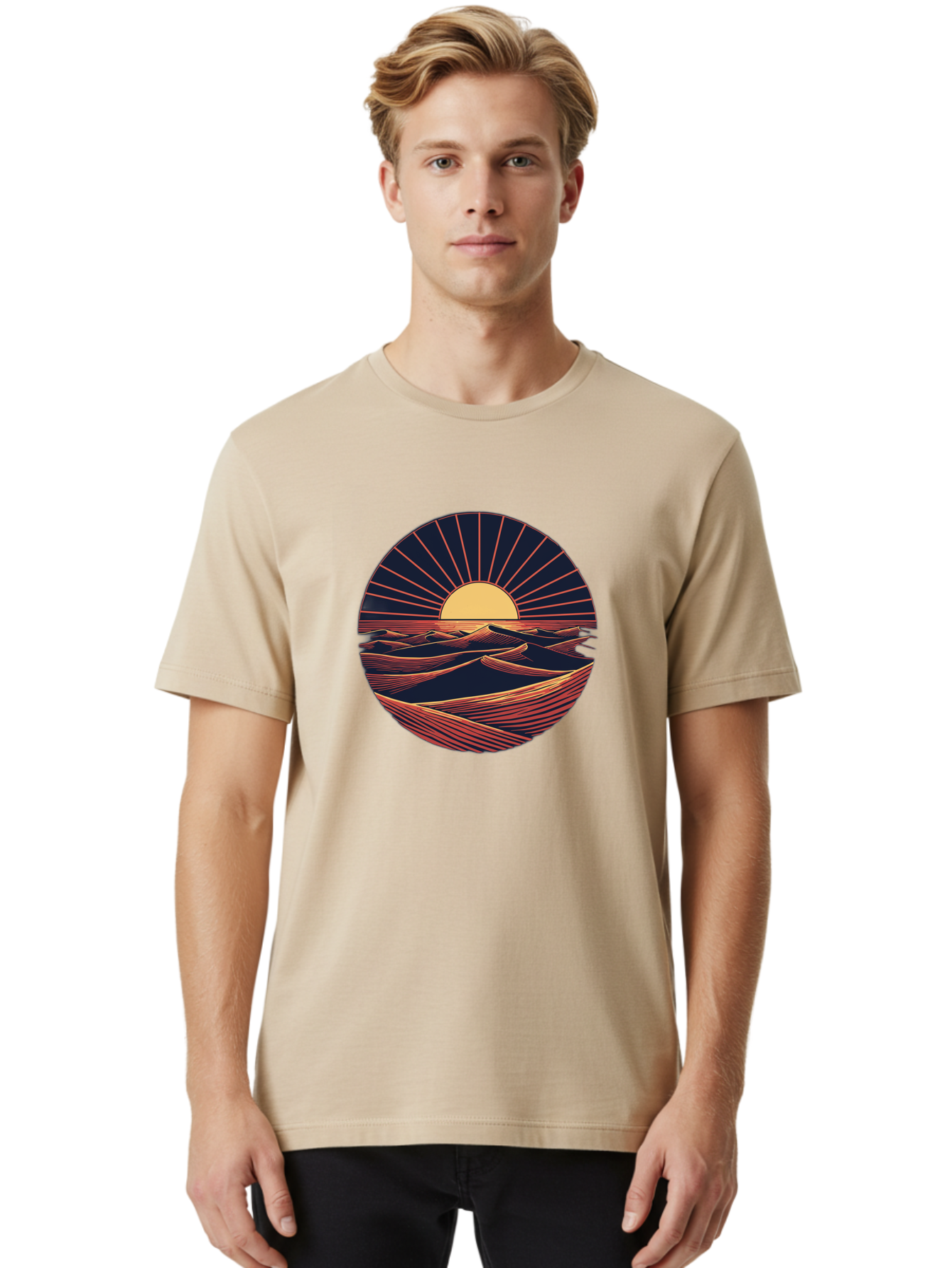 Sunset-Over-Waves Men'S Graphic Tee, 100% Cotton, Comfortable Casual Summer Wear, Machine Washable, Vintage Camera, Old Camera, Antique Camera, Black Camera, Classic Photography, Photography Equipment, Nostalgic Device, Film Camera, Camera Art Bah209