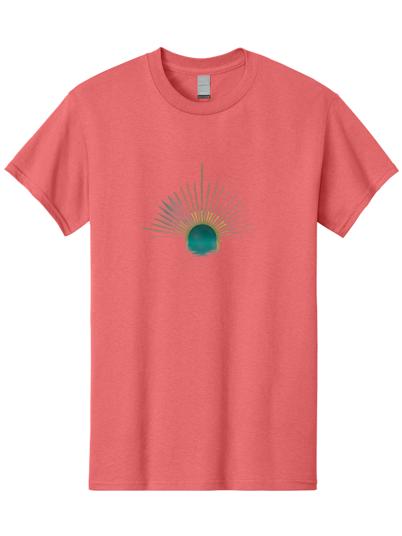 Teal-Sunburst Men'S Graphic Tee, 100% Cotton, Comfortable Casual Summer Wear, Machine Washable, Vintage Camera, Old Camera, Antique Camera, Black Camera, Classic Photography, Photography Equipment, Nostalgic Device, Film Camera, Camera Art Bah229