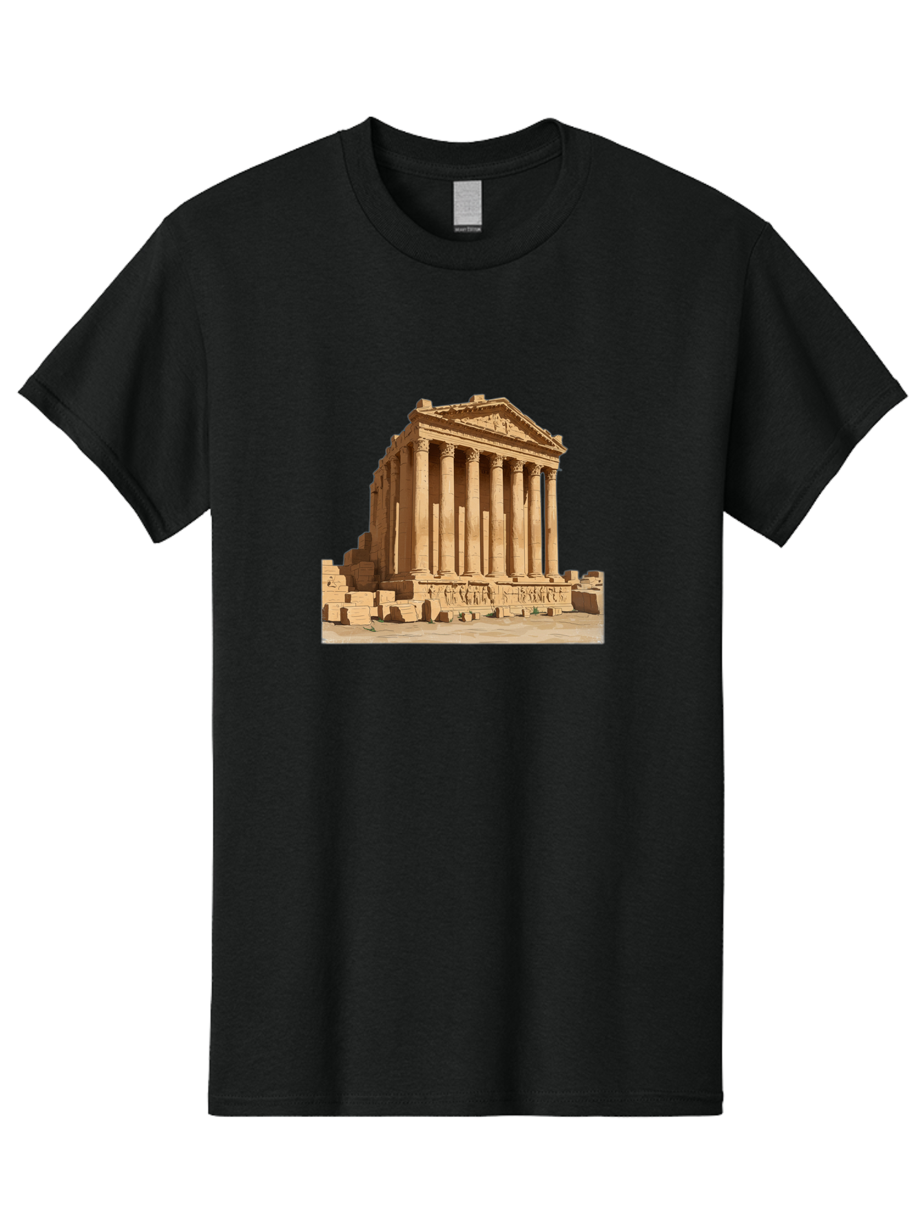 Temple-Of-Baalshamin-1 Men'S Graphic Tee, 100% Cotton, Comfortable Casual Summer Wear, Machine Washable, Vintage Camera, Old Camera, Antique Camera, Black Camera, Classic Photography, Photography Equipment, Nostalgic Device, Film Camera, Bah230