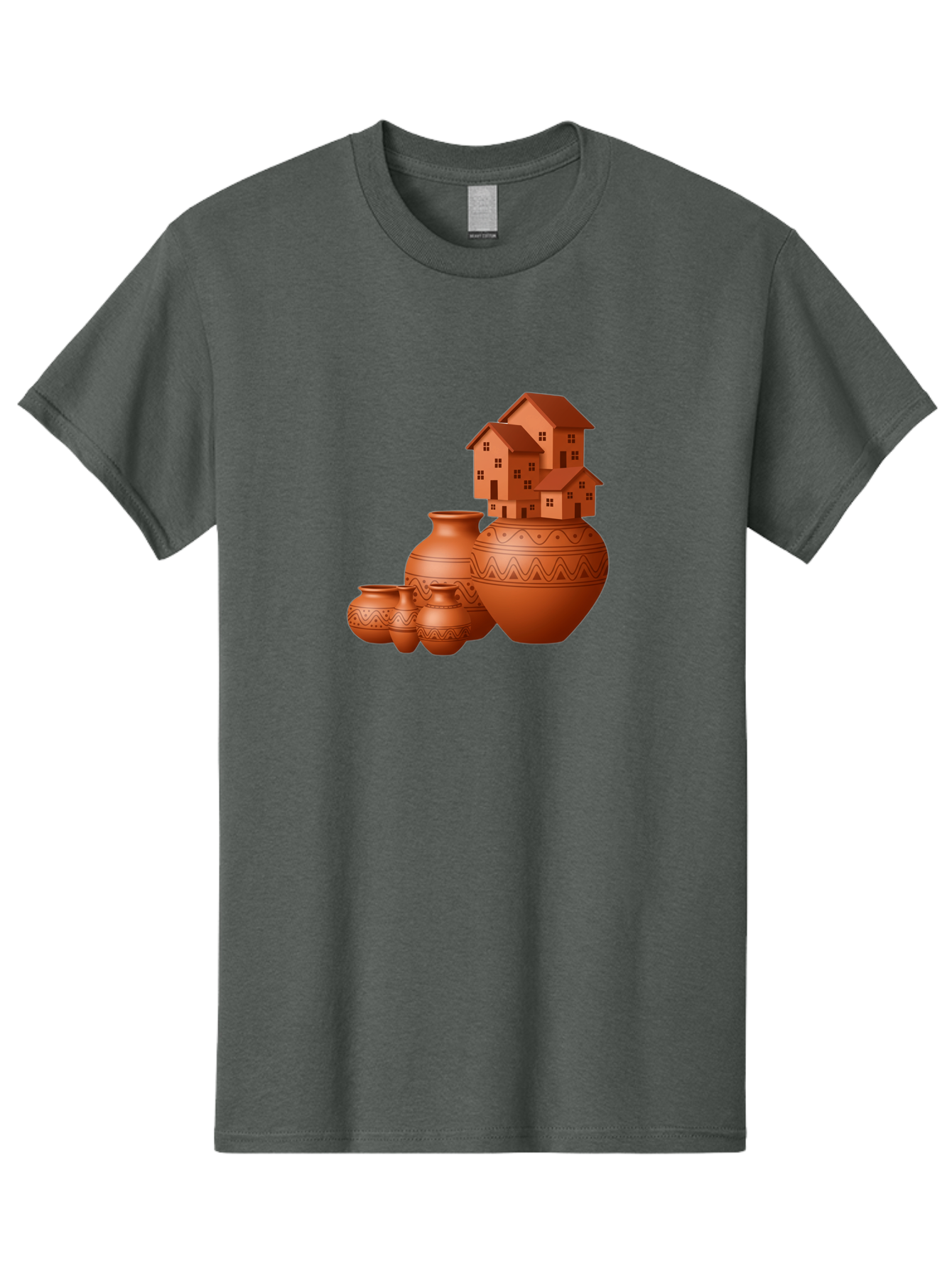 Terracotta-Pots-With-Houses Men'S Graphic Tee, 100% Cotton, Comfortable Casual Summer Wear, Machine Washable, Vintage Camera, Old Camera, Antique Camera, Black Camera, Classic Photography, Photography Equipment, Nostalgic Device, Film Camera, Bah237
