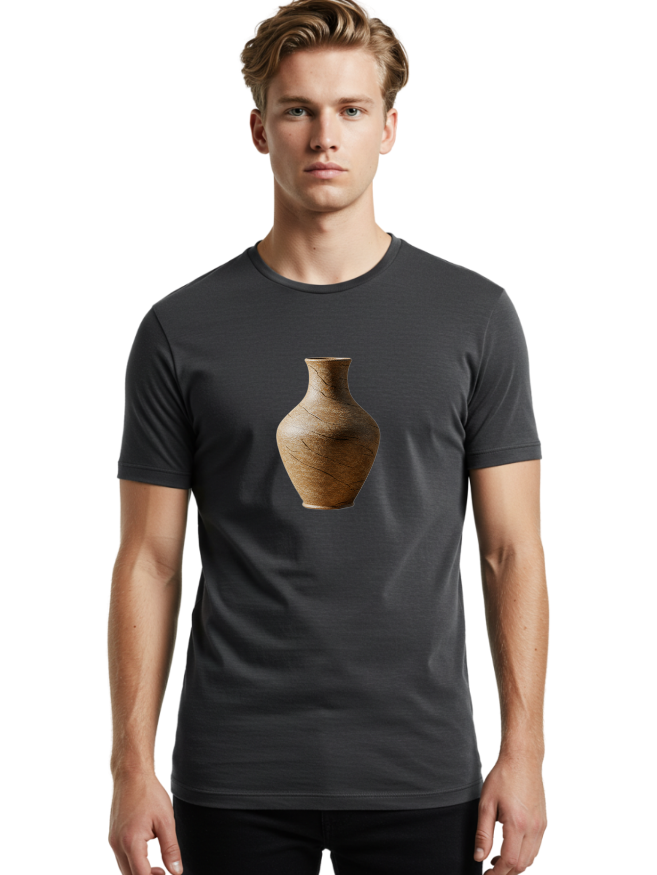 Terracotta-Vase Men'S Graphic Tee, 100% Cotton, Comfortable Casual Summer Wear, Machine Washable, Vintage Camera, Old Camera, Antique Camera, Black Camera, Classic Photography, Photography Equipment, Nostalgic Device, Film Camera, Camera Art Bah239