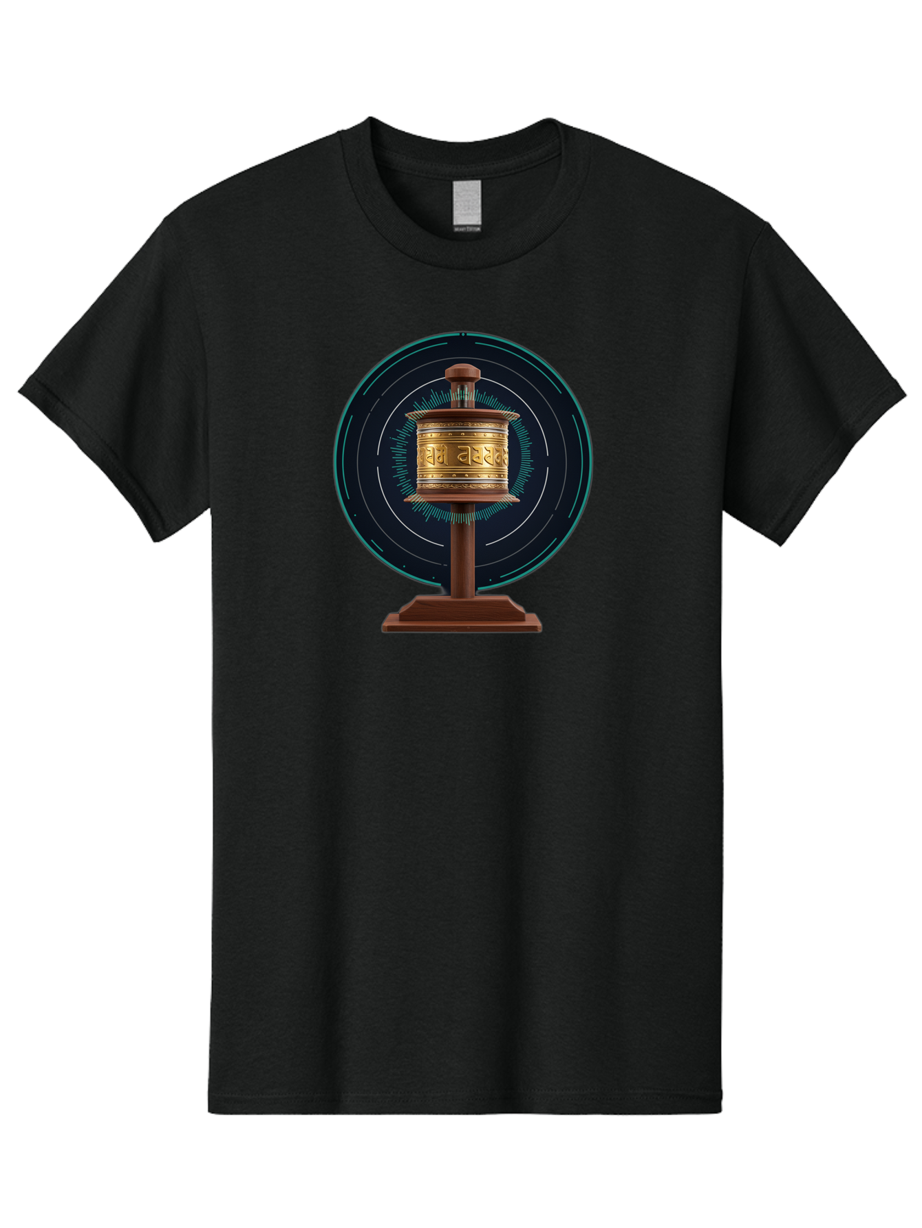 Tibetan-Prayer-Wheel-1 Men'S Graphic Tee, 100% Cotton, Comfortable Casual Summer Wear, Machine Washable, Vintage Camera, Old Camera, Antique Camera, Black Camera, Classic Photography, Photography Equipment, Nostalgic Device, Film Camera, Bah255