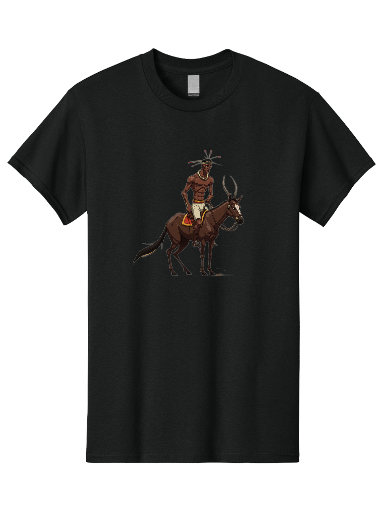 Tribal-Warrior-On-Horse Men'S Graphic Tee, 100% Cotton, Comfortable Casual Summer Wear, Machine Washable, Vintage Camera, Old Camera, Antique Camera, Black Camera, Classic Photography, Photography Equipment, Nostalgic Device, Film Camera, Bah290