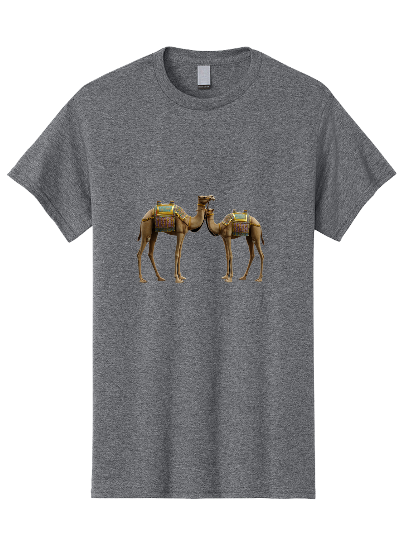 Two-Camels-1 Men'S Graphic Tee, 100% Cotton, Comfortable Casual Summer Wear, Machine Washable, Vintage Camera, Old Camera, Antique Camera, Black Camera, Classic Photography, Photography Equipment, Nostalgic Device, Film Camera, Camera Art Bah300