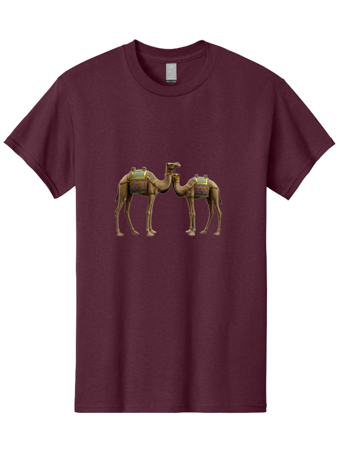 Two-Camels-1 Men'S Graphic Tee, 100% Cotton, Comfortable Casual Summer Wear, Machine Washable, Vintage Camera, Old Camera, Antique Camera, Black Camera, Classic Photography, Photography Equipment, Nostalgic Device, Film Camera, Camera Art Bah300