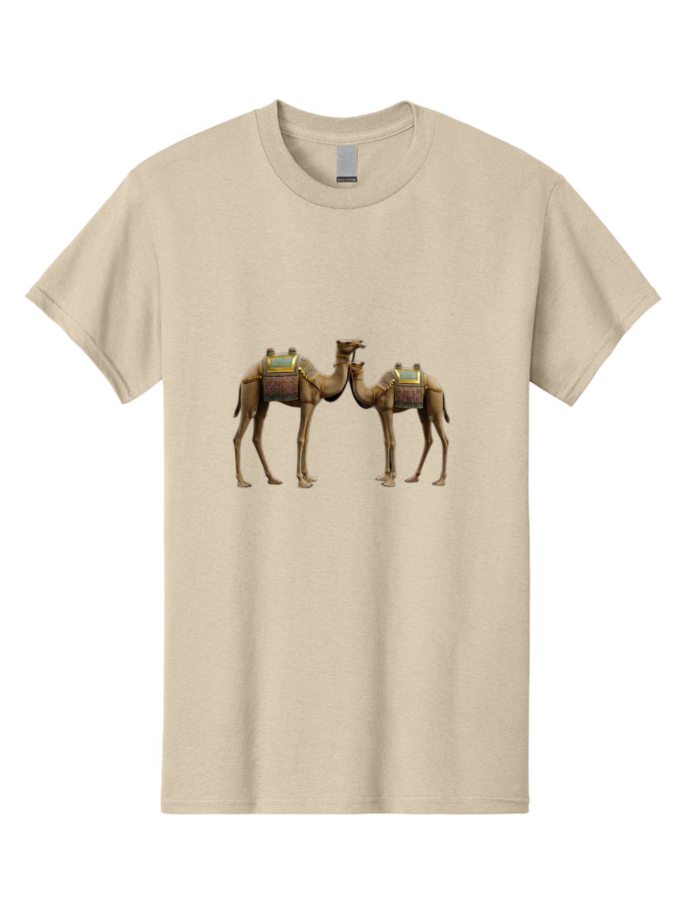 Two-Camels-1 Men'S Graphic Tee, 100% Cotton, Comfortable Casual Summer Wear, Machine Washable, Vintage Camera, Old Camera, Antique Camera, Black Camera, Classic Photography, Photography Equipment, Nostalgic Device, Film Camera, Camera Art Bah300