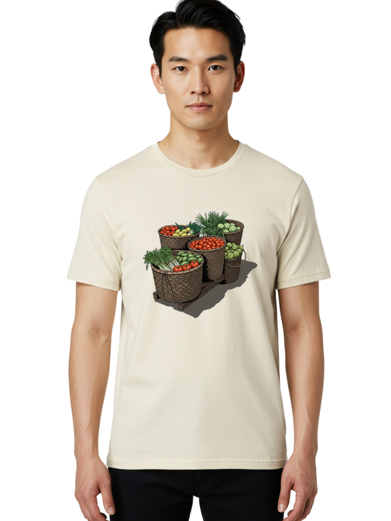 Vegetable-Baskets-2 Men'S Graphic Tee, 100% Cotton, Comfortable Casual Summer Wear, Machine Washable, Vintage Camera, Old Camera, Antique Camera, Black Camera, Classic Photography, Photography Equipment, Nostalgic Device, Film Camera, Bah312