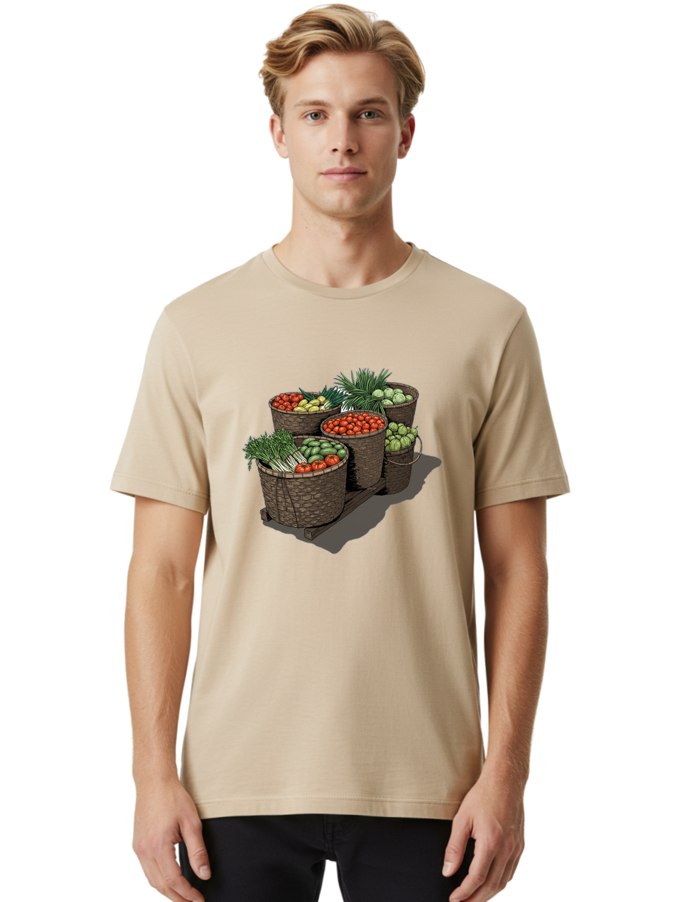 Vegetable-Baskets-2 Men'S Graphic Tee, 100% Cotton, Comfortable Casual Summer Wear, Machine Washable, Vintage Camera, Old Camera, Antique Camera, Black Camera, Classic Photography, Photography Equipment, Nostalgic Device, Film Camera, Bah312