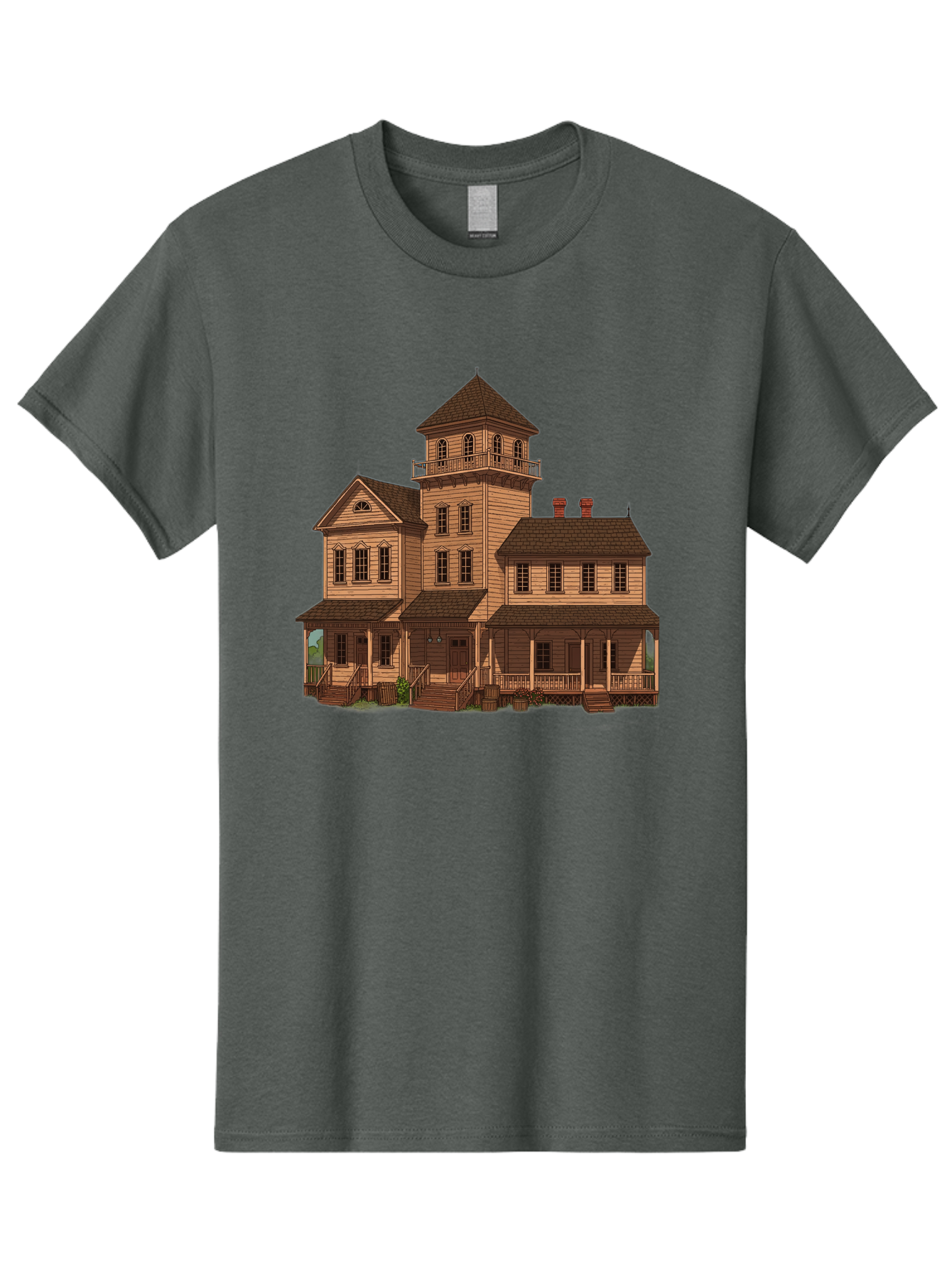 Victorian-Mansion-1 Men'S Graphic Tee, 100% Cotton, Comfortable Casual Summer Wear, Machine Washable, Vintage Camera, Old Camera, Antique Camera, Black Camera, Classic Photography, Photography Equipment, Nostalgic Device, Film Camera, Bah317