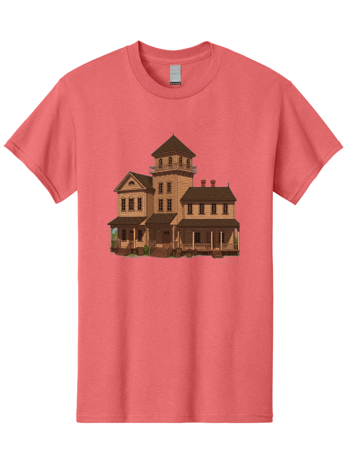 Victorian-Mansion-1 Men'S Graphic Tee, 100% Cotton, Comfortable Casual Summer Wear, Machine Washable, Vintage Camera, Old Camera, Antique Camera, Black Camera, Classic Photography, Photography Equipment, Nostalgic Device, Film Camera, Bah317