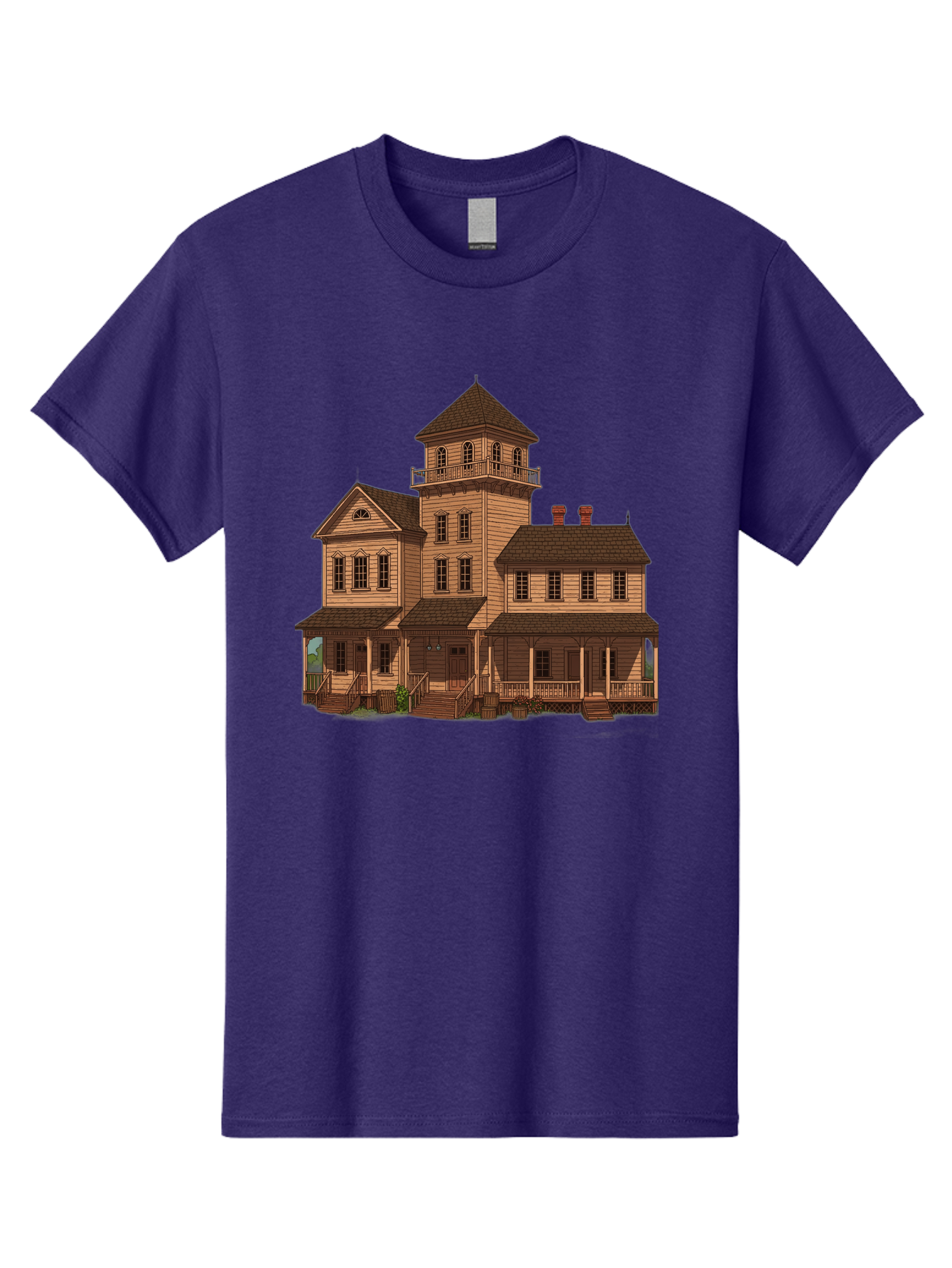 Victorian-Mansion-1 Men'S Graphic Tee, 100% Cotton, Comfortable Casual Summer Wear, Machine Washable, Vintage Camera, Old Camera, Antique Camera, Black Camera, Classic Photography, Photography Equipment, Nostalgic Device, Film Camera, Bah317