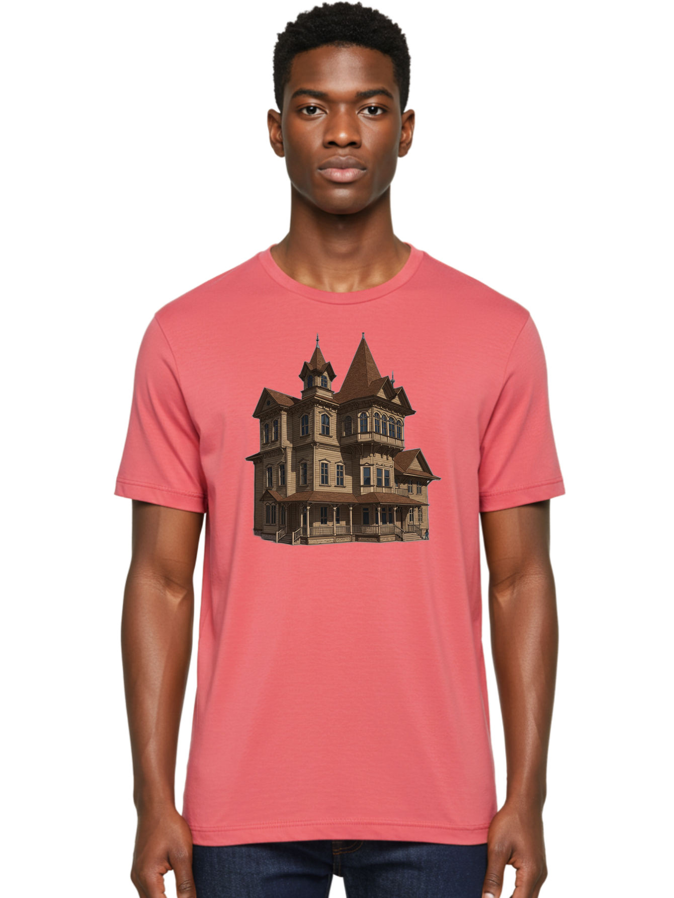 Victorian-Mansion Men'S Graphic Tee, 100% Cotton, Comfortable Casual Summer Wear, Machine Washable, Vintage Camera, Old Camera, Antique Camera, Black Camera, Classic Photography, Photography Equipment, Nostalgic Device, Film Camera, Camera Art Bah318