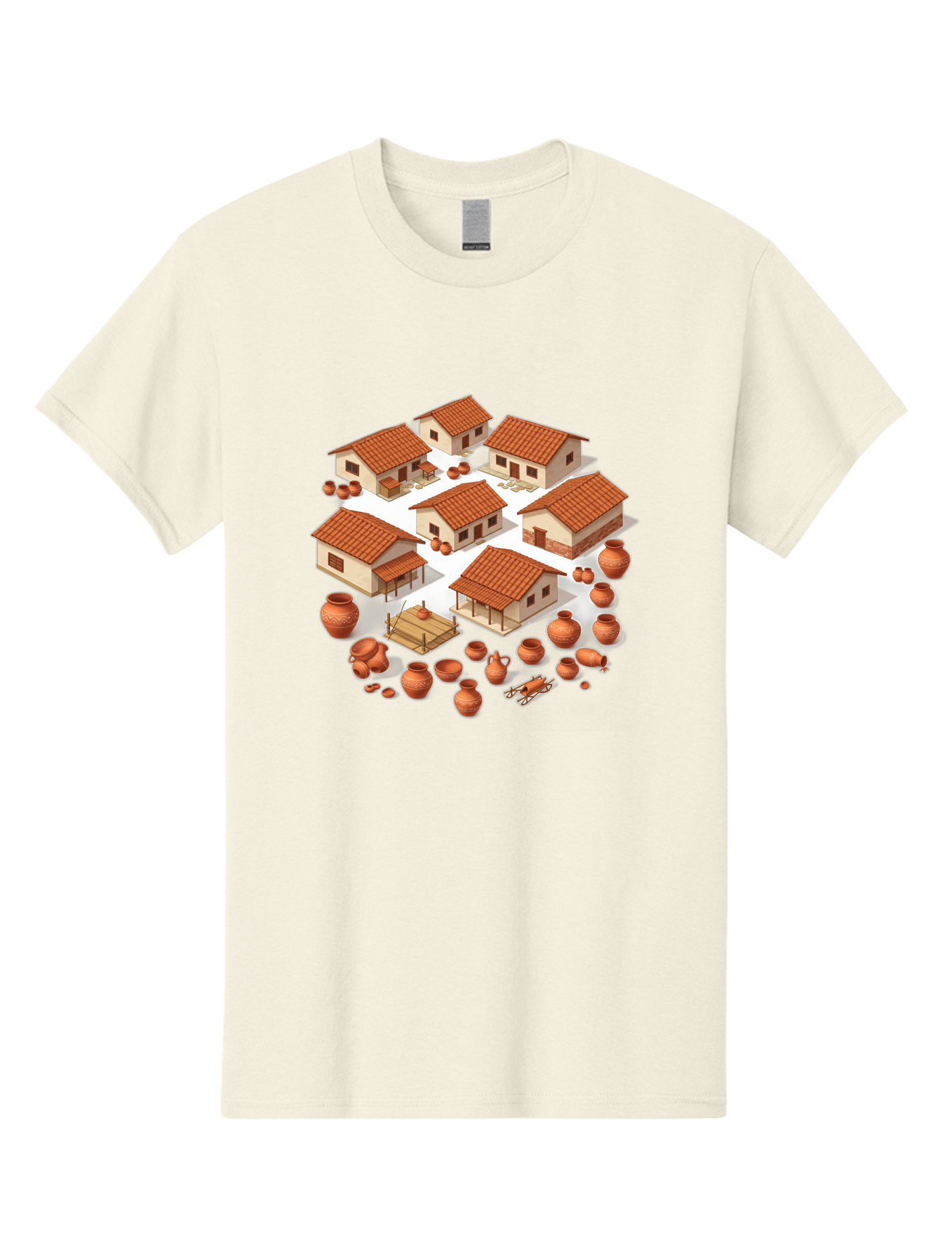 Village-Scene Men'S Graphic Tee, 100% Cotton, Comfortable Casual Summer Wear, Machine Washable, Vintage Camera, Old Camera, Antique Camera, Black Camera, Classic Photography, Photography Equipment, Nostalgic Device, Film Camera, Camera Art Bah340