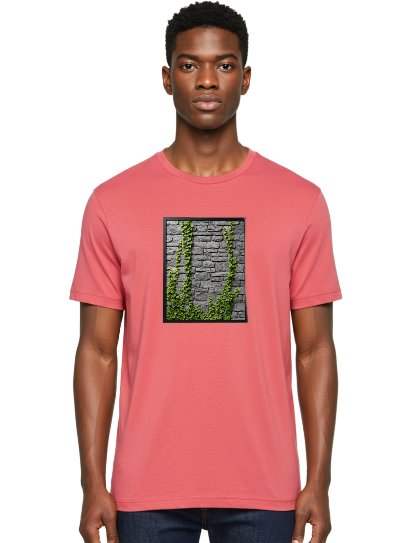 Vines-On-Stone-Wall Men'S Graphic Tee, 100% Cotton, Comfortable Casual Summer Wear, Machine Washable, Vintage Camera, Old Camera, Antique Camera, Black Camera, Classic Photography, Photography Equipment, Nostalgic Device, Film Camera, Bah342