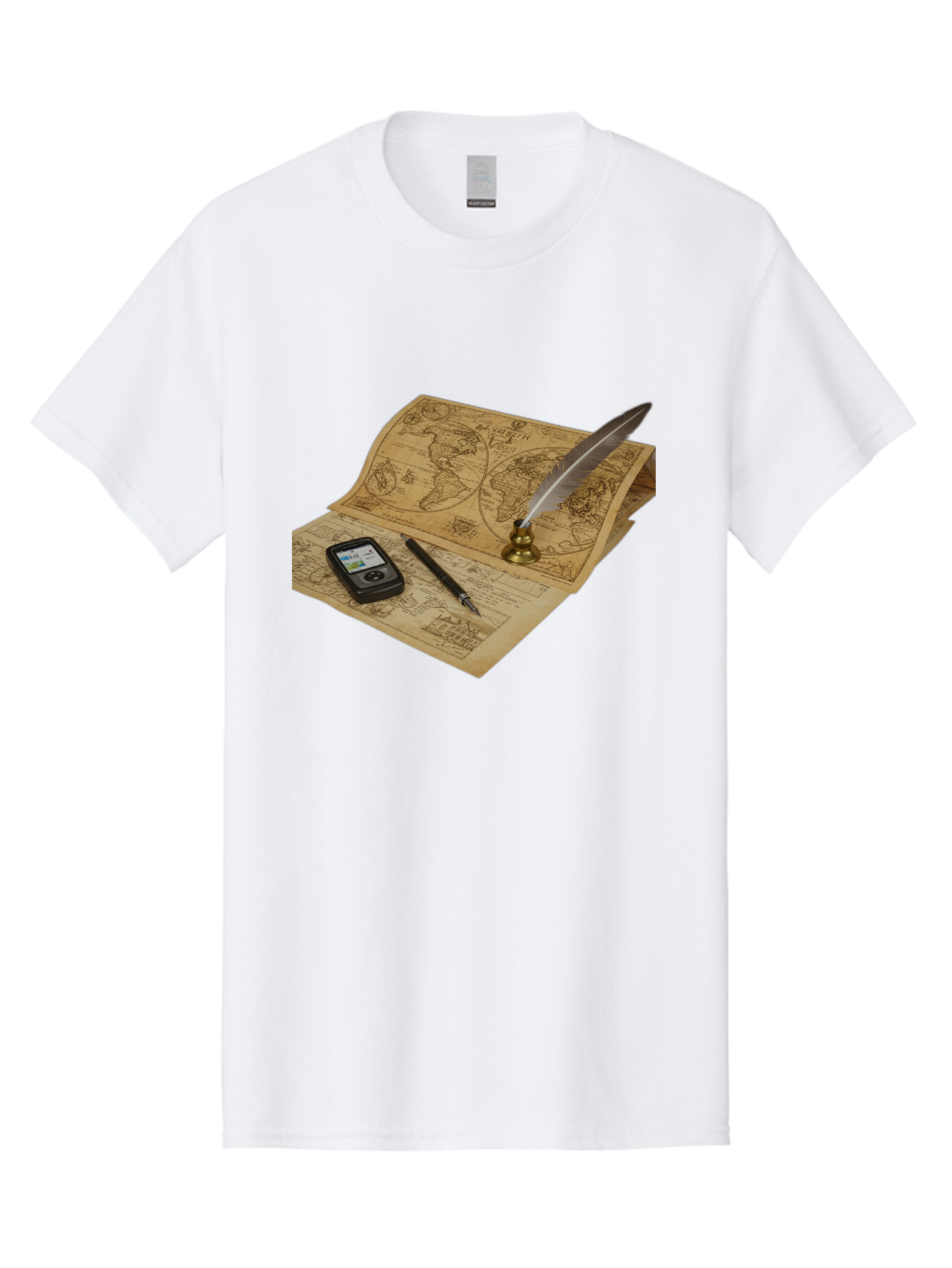 Vintage-Map Men'S Graphic Tee, 100% Cotton, Comfortable Casual Summer Wear, Machine Washable, Vintage Camera, Old Camera, Antique Camera, Black Camera, Classic Photography, Photography Equipment, Nostalgic Device, Film Camera, Camera Art Bah345