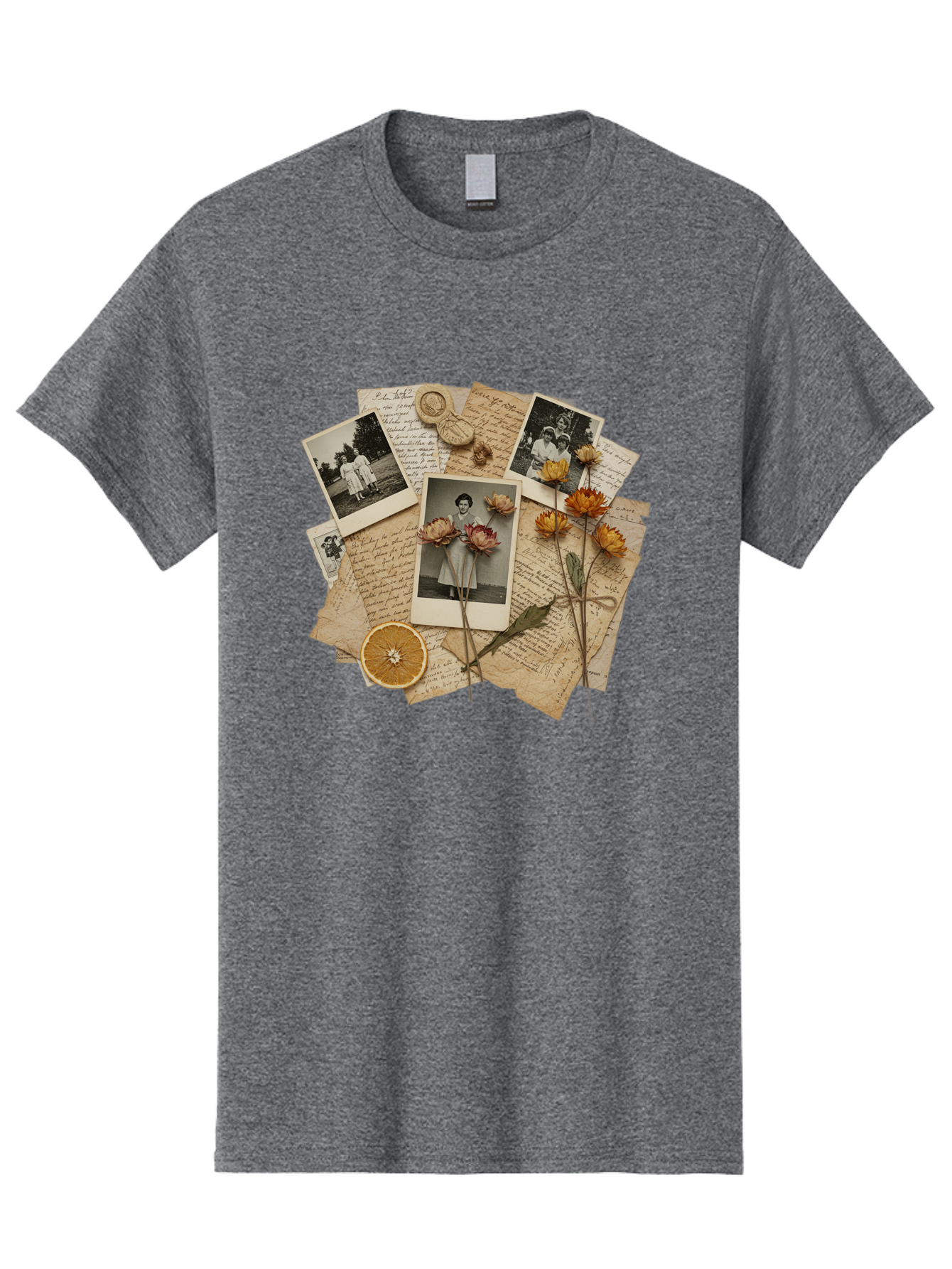Vintage-Polaroids-And-Letters Men'S Graphic Tee, 100% Cotton, Comfortable Casual Summer Wear, Machine Washable, Vintage Camera, Old Camera, Antique Camera, Black Camera, Classic Photography, Photography Equipment, Nostalgic Device, Bah346