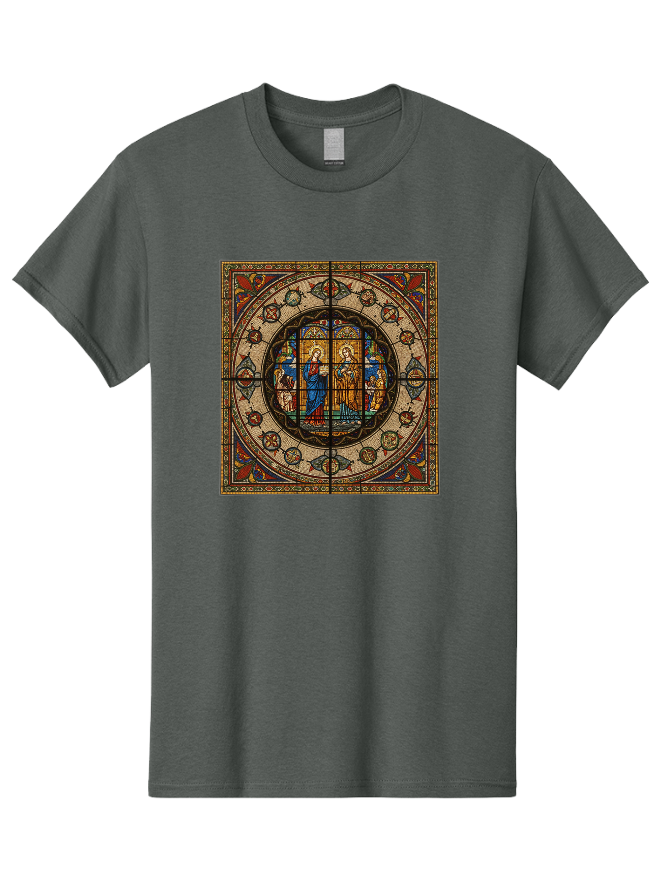 Visitation-Stained-Glass-Window Men'S Graphic Tee, 100% Cotton, Comfortable Casual Summer Wear, Machine Washable, Vintage Camera, Old Camera, Antique Camera, Black Camera, Classic Photography, Photography Equipment, Nostalgic Device, Bah349