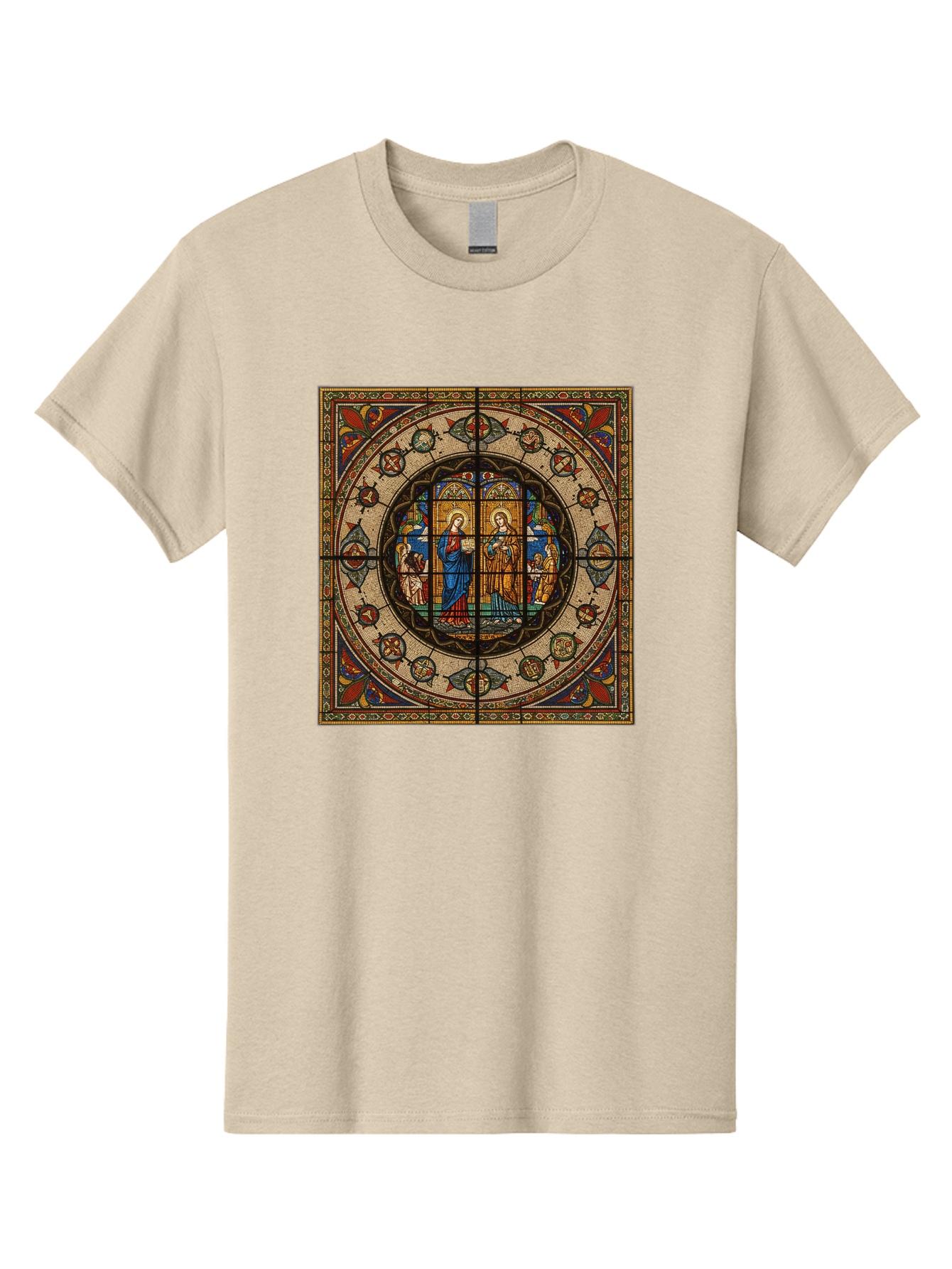 Visitation-Stained-Glass-Window Men'S Graphic Tee, 100% Cotton, Comfortable Casual Summer Wear, Machine Washable, Vintage Camera, Old Camera, Antique Camera, Black Camera, Classic Photography, Photography Equipment, Nostalgic Device, Bah349