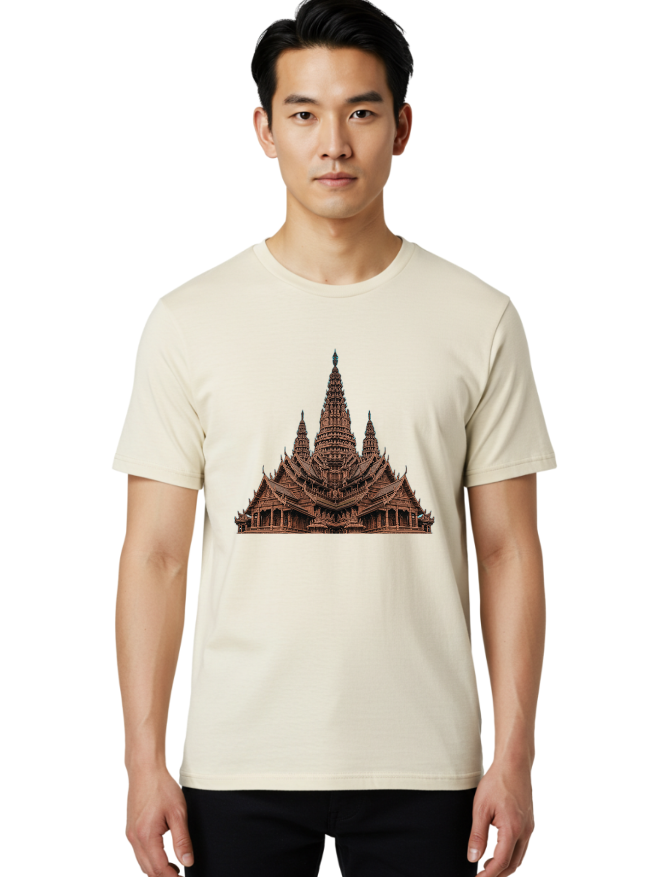 Wat-Arun-1 Men'S Graphic Tee, 100% Cotton, Comfortable Casual Summer Wear, Machine Washable, Vintage Camera, Old Camera, Antique Camera, Black Camera, Classic Photography, Photography Equipment, Nostalgic Device, Film Camera, Camera Art Bah357