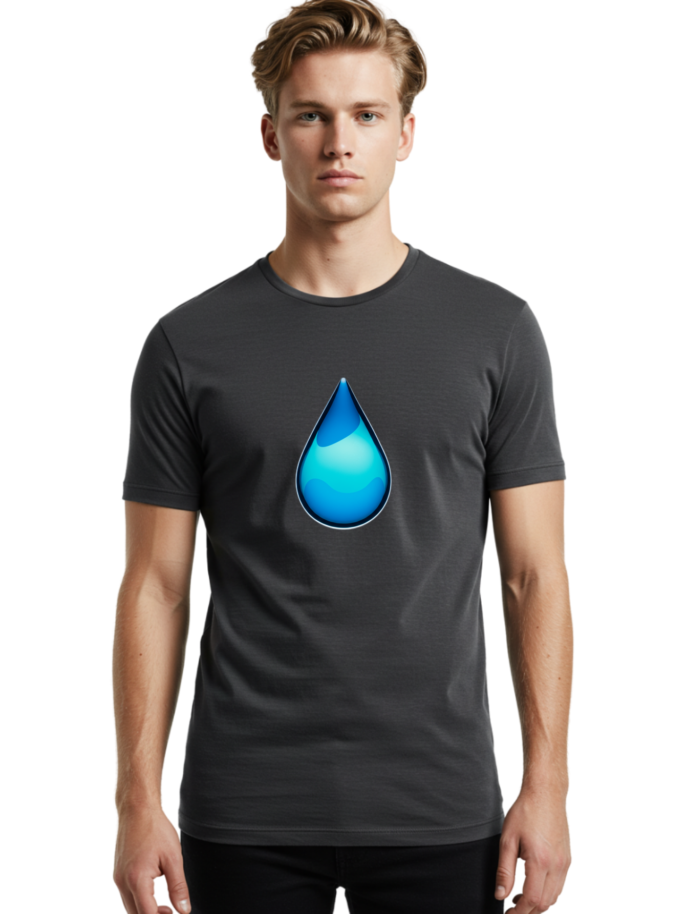 Water-Droplet-1 Men'S Graphic Tee, 100% Cotton, Comfortable Casual Summer Wear, Machine Washable, Vintage Camera, Old Camera, Antique Camera, Black Camera, Classic Photography, Photography Equipment, Nostalgic Device, Film Camera, Camera Art Bah360