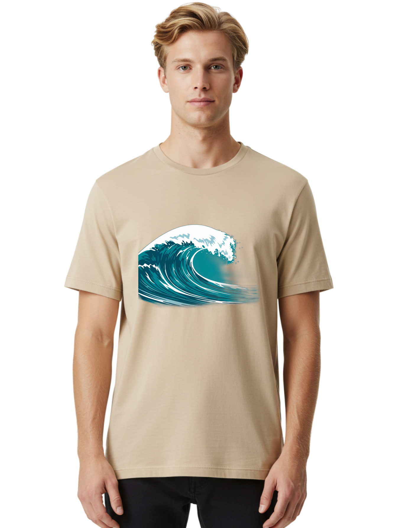 Wave Men'S Graphic Tee, 100% Cotton, Comfortable Casual Summer Wear, Machine Washable, Vintage Camera, Old Camera, Antique Camera, Black Camera, Classic Photography, Photography Equipment, Nostalgic Device, Film Camera, Camera Art Bah364