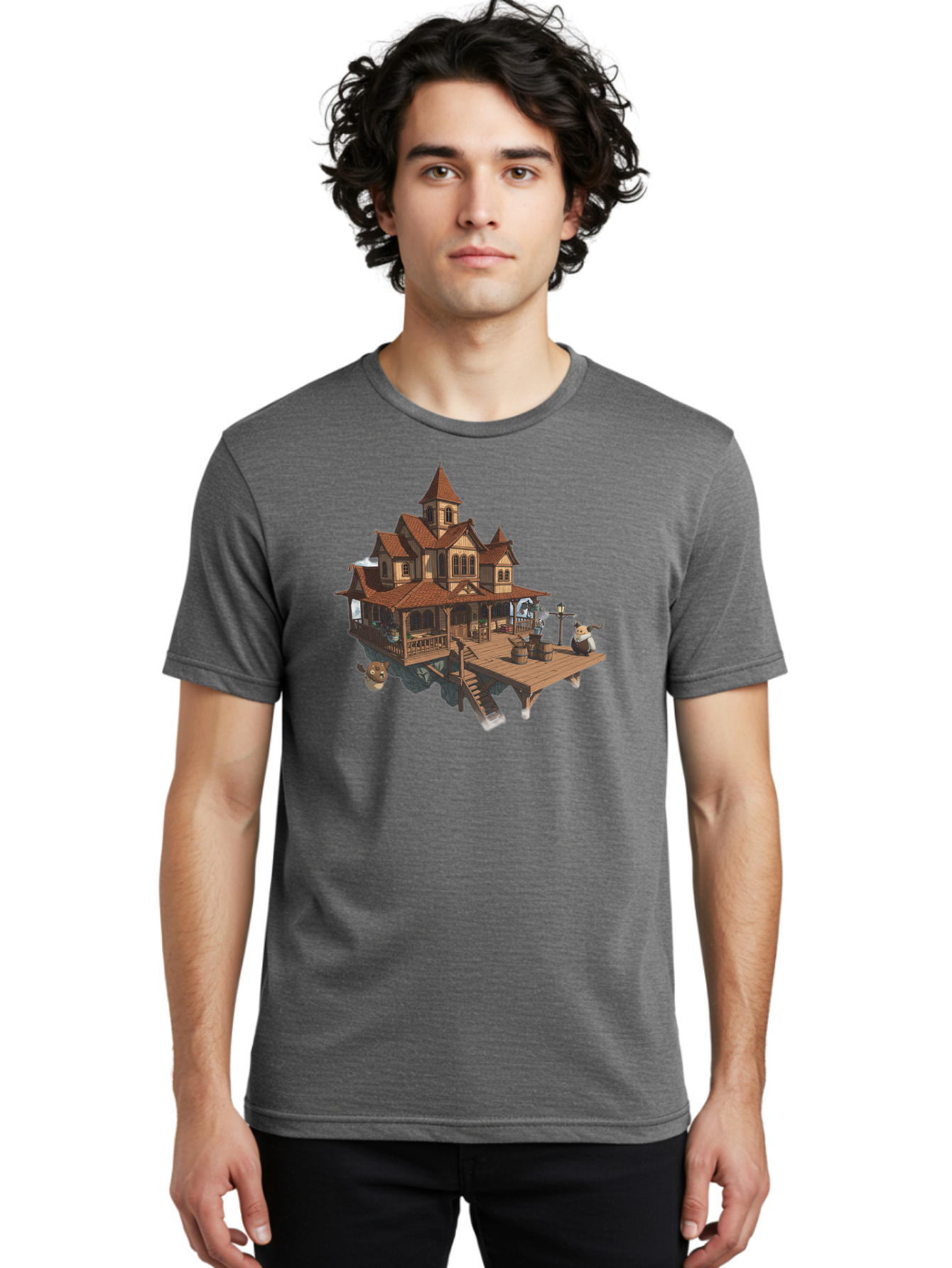 Whimsical-Wooden-Treehouse Men'S Graphic Tee, 100% Cotton, Comfortable Casual Summer Wear, Machine Washable, Vintage Camera, Old Camera, Antique Camera, Black Camera, Classic Photography, Photography Equipment, Nostalgic Device, Film Camera, Bah367