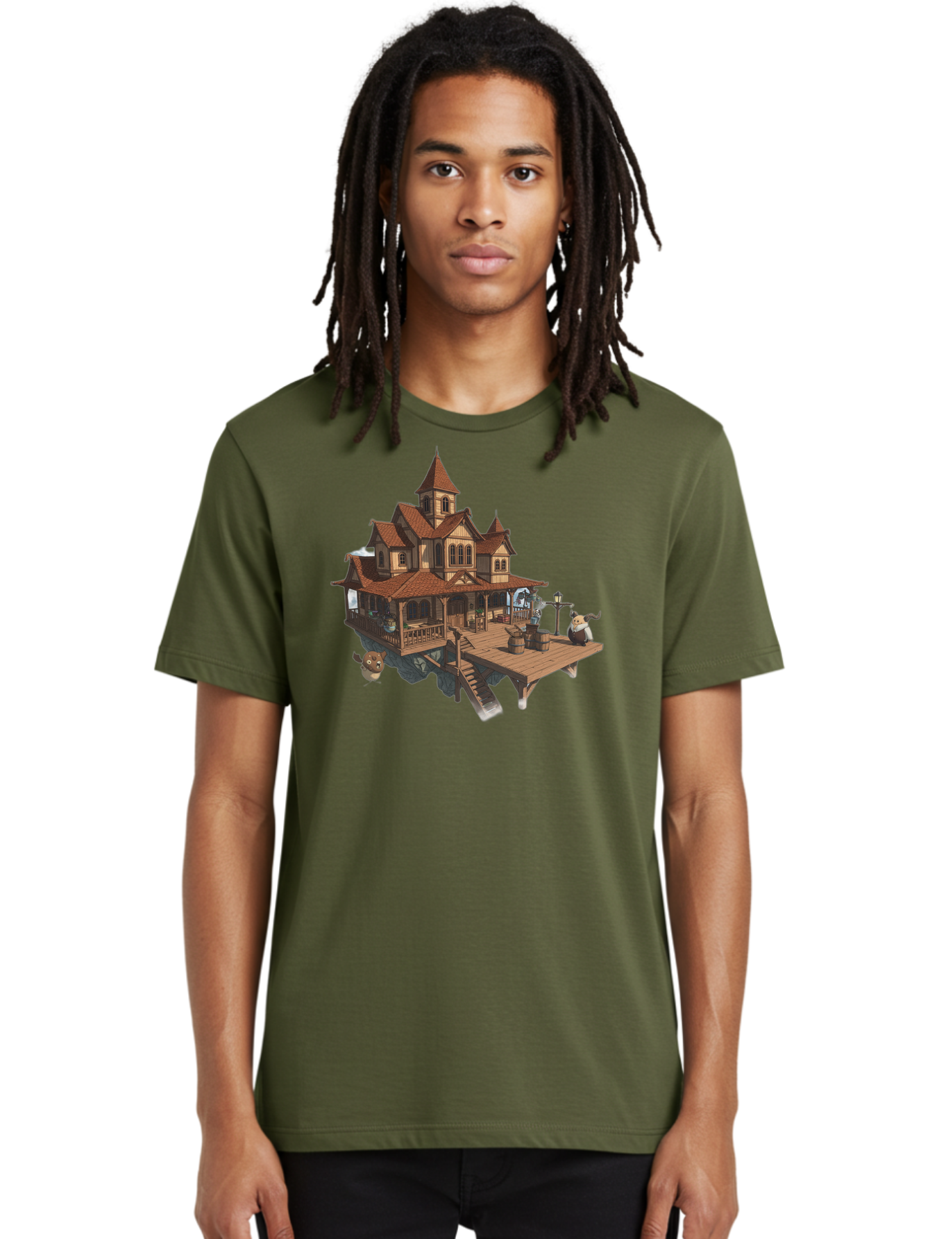Whimsical-Wooden-Treehouse Men'S Graphic Tee, 100% Cotton, Comfortable Casual Summer Wear, Machine Washable, Vintage Camera, Old Camera, Antique Camera, Black Camera, Classic Photography, Photography Equipment, Nostalgic Device, Film Camera, Bah367