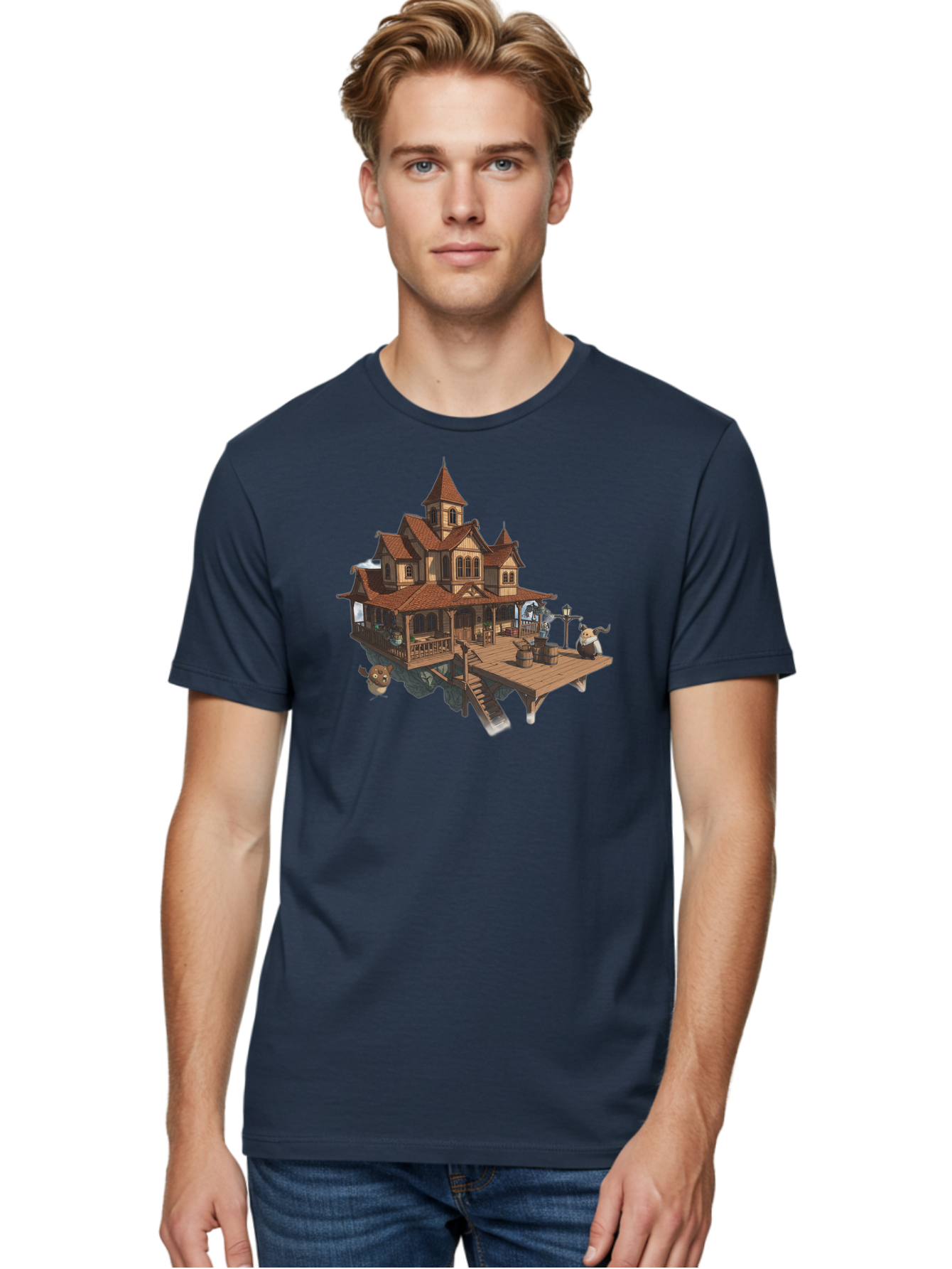 Whimsical-Wooden-Treehouse Men'S Graphic Tee, 100% Cotton, Comfortable Casual Summer Wear, Machine Washable, Vintage Camera, Old Camera, Antique Camera, Black Camera, Classic Photography, Photography Equipment, Nostalgic Device, Film Camera, Bah367