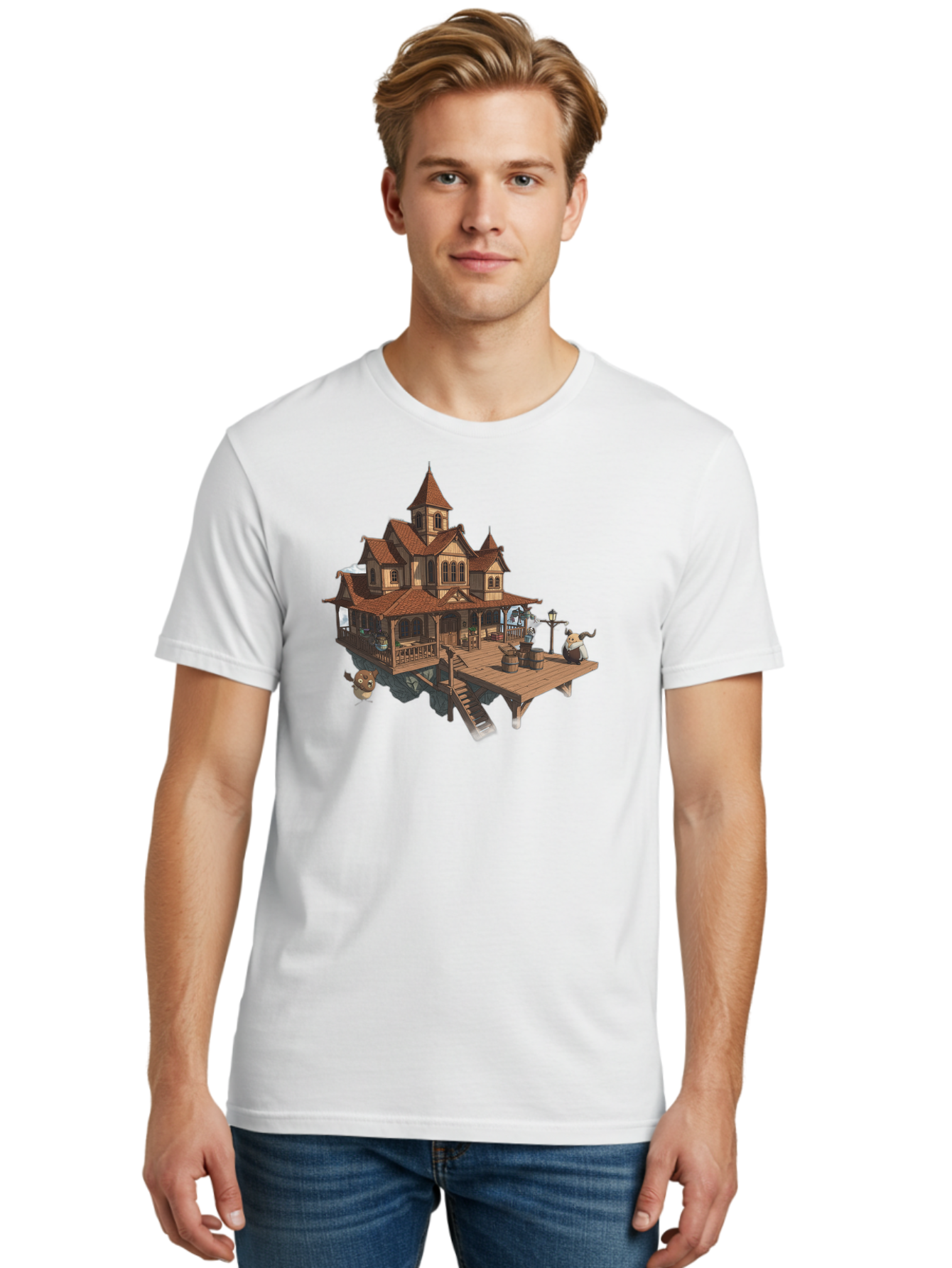 Whimsical-Wooden-Treehouse Men'S Graphic Tee, 100% Cotton, Comfortable Casual Summer Wear, Machine Washable, Vintage Camera, Old Camera, Antique Camera, Black Camera, Classic Photography, Photography Equipment, Nostalgic Device, Film Camera, Bah367