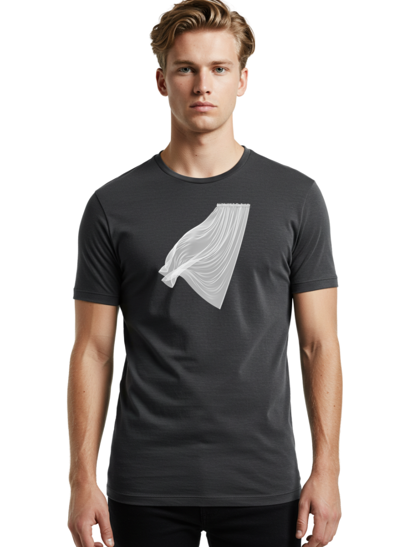 White-Curtain-1 Men'S Graphic Tee, 100% Cotton, Comfortable Casual Summer Wear, Machine Washable, Vintage Camera, Old Camera, Antique Camera, Black Camera, Classic Photography, Photography Equipment, Nostalgic Device, Film Camera, Camera Art Bah370