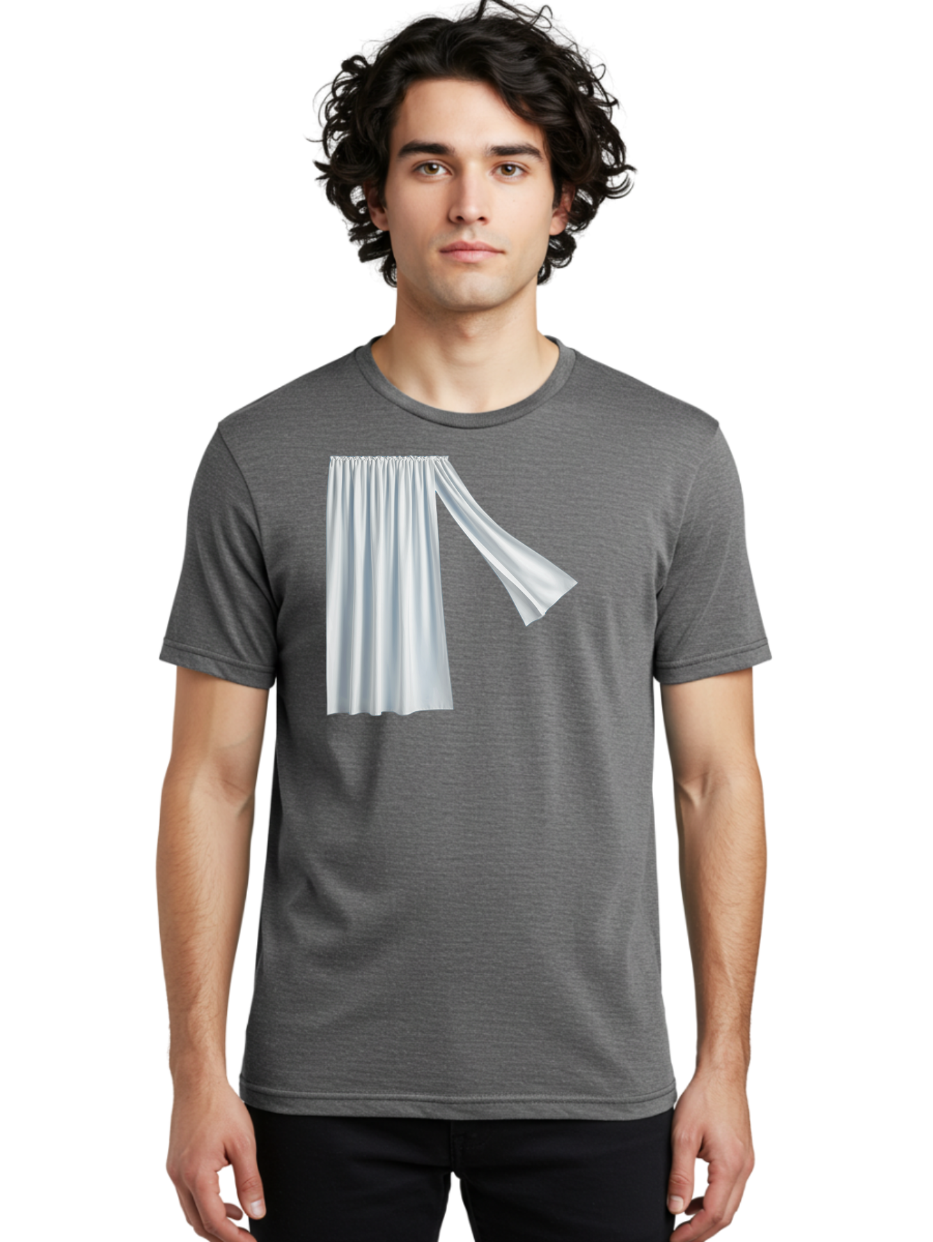 White-Curtain-2 Men'S Graphic Tee, 100% Cotton, Comfortable Casual Summer Wear, Machine Washable, Vintage Camera, Old Camera, Antique Camera, Black Camera, Classic Photography, Photography Equipment, Nostalgic Device, Film Camera, Camera Art Bah371