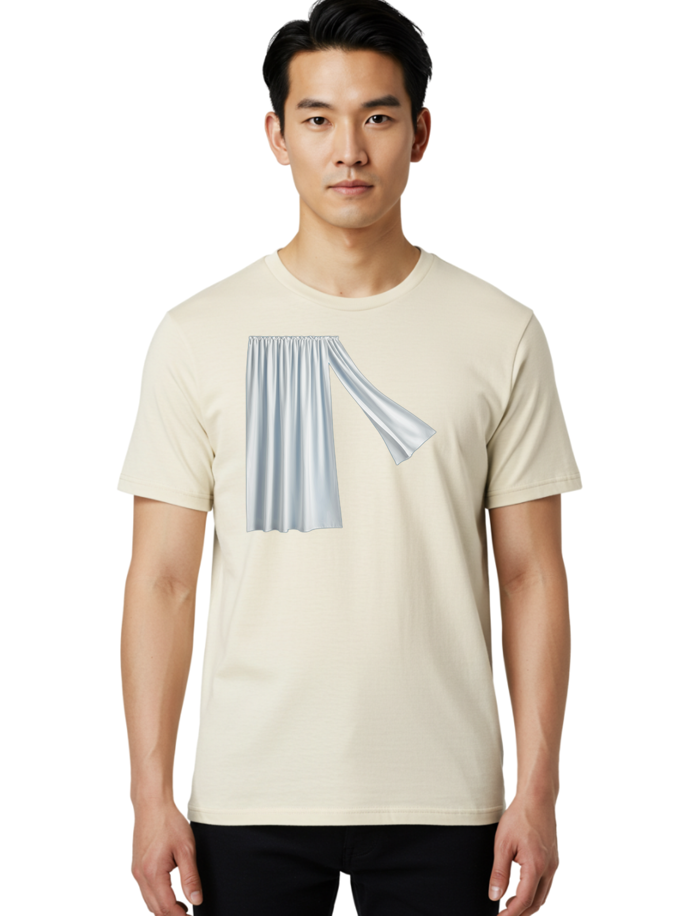 White-Curtain-2 Men'S Graphic Tee, 100% Cotton, Comfortable Casual Summer Wear, Machine Washable, Vintage Camera, Old Camera, Antique Camera, Black Camera, Classic Photography, Photography Equipment, Nostalgic Device, Film Camera, Camera Art Bah371