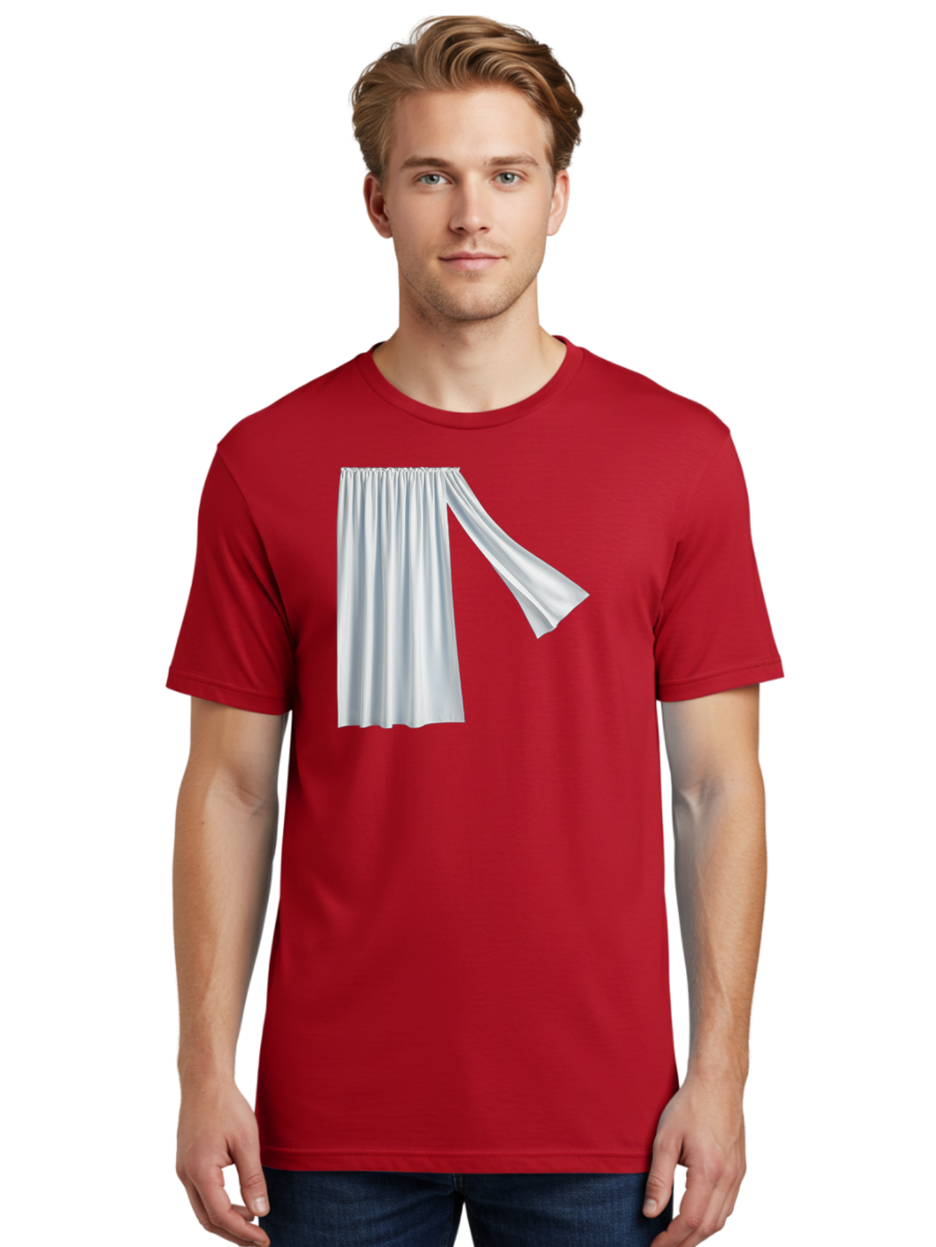 White-Curtain-2 Men'S Graphic Tee, 100% Cotton, Comfortable Casual Summer Wear, Machine Washable, Vintage Camera, Old Camera, Antique Camera, Black Camera, Classic Photography, Photography Equipment, Nostalgic Device, Film Camera, Camera Art Bah371