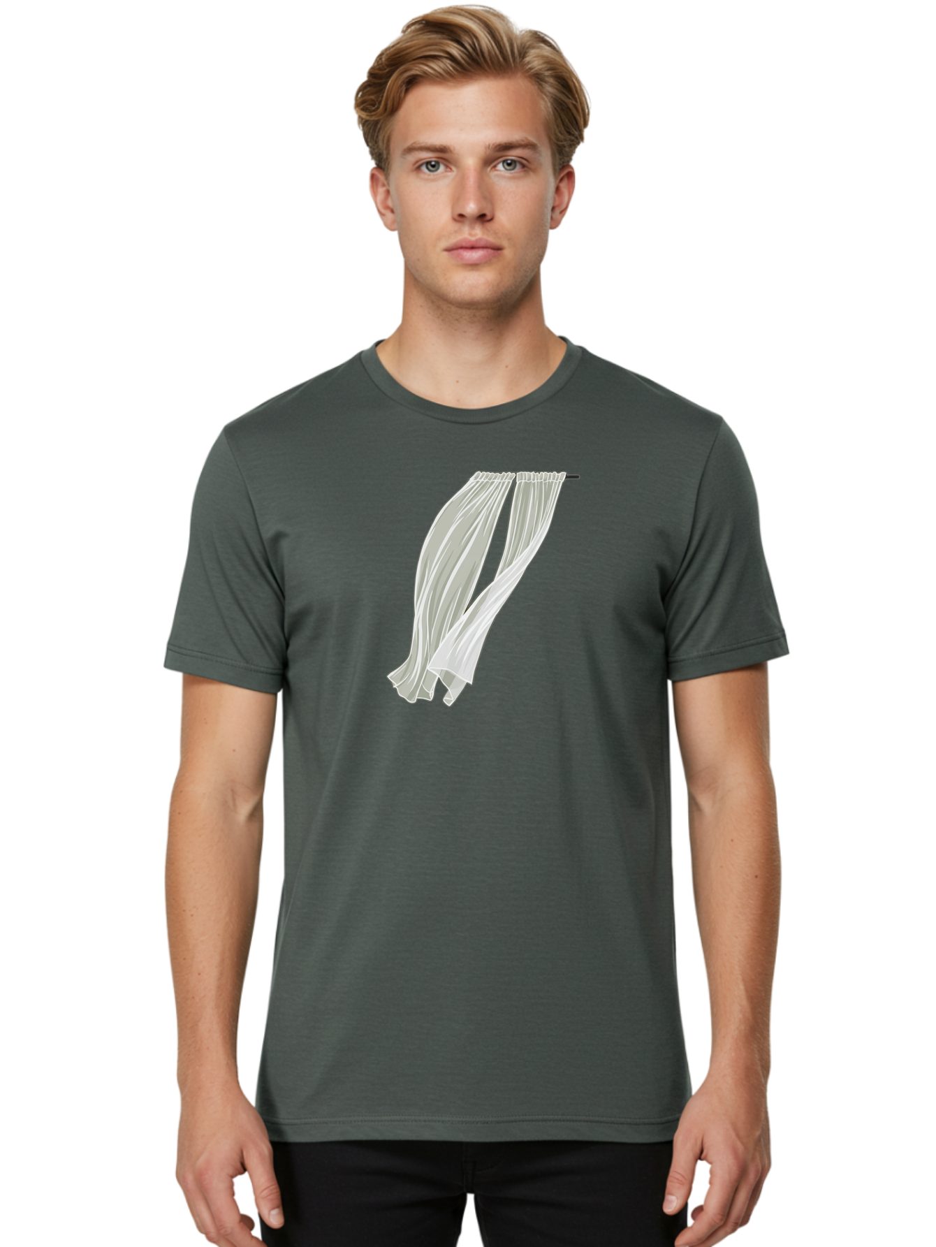 White-Curtains-1 Men'S Graphic Tee, 100% Cotton, Comfortable Casual Summer Wear, Machine Washable, Vintage Camera, Old Camera, Antique Camera, Black Camera, Classic Photography, Photography Equipment, Nostalgic Device, Film Camera, Camera Art Bah373