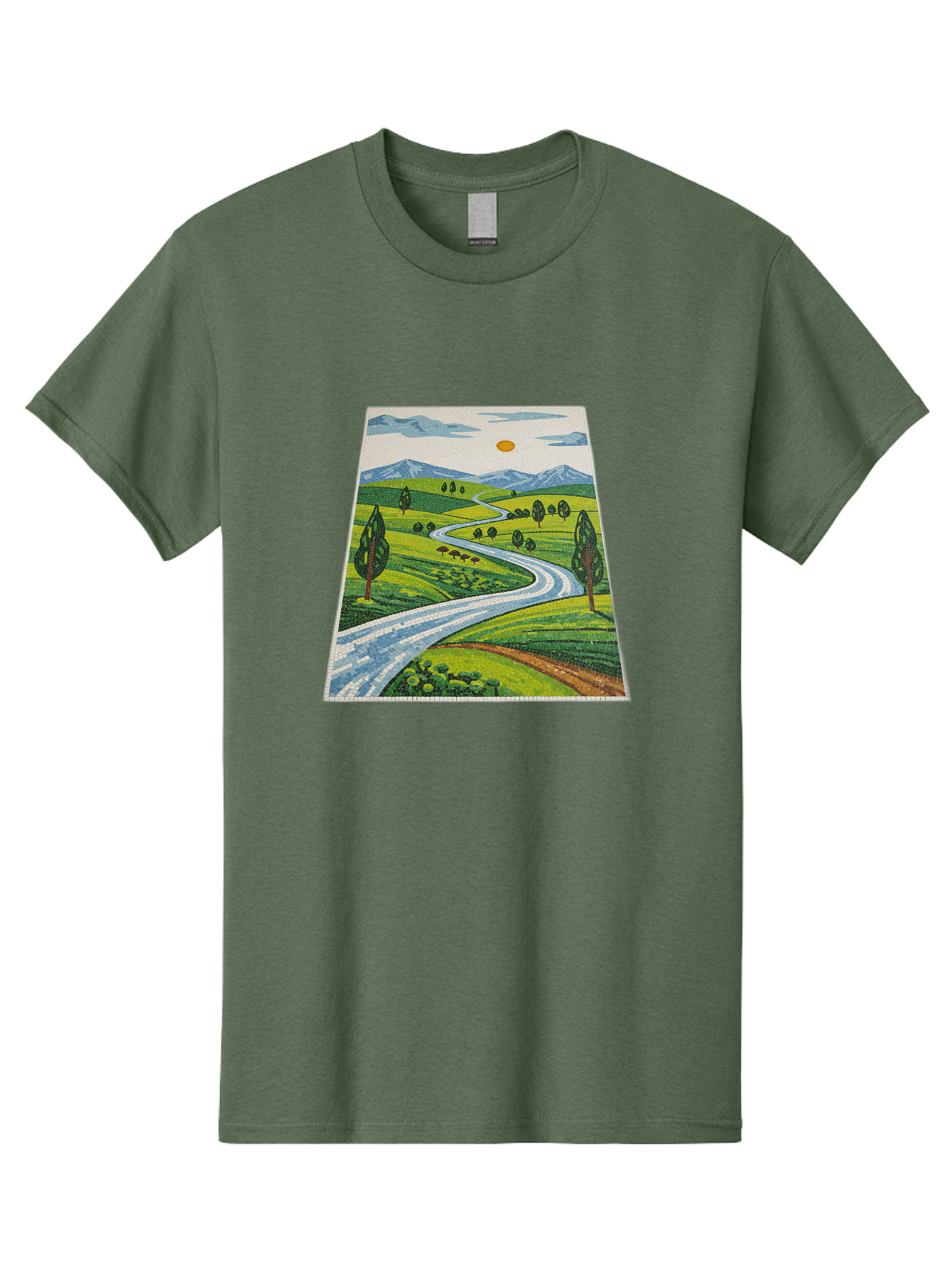 Winding-Road-Landscape Men'S Graphic Tee, 100% Cotton, Comfortable Casual Summer Wear, Machine Washable, Vintage Camera, Old Camera, Antique Camera, Black Camera, Classic Photography, Photography Equipment, Nostalgic Device, Film Camera, Bah384