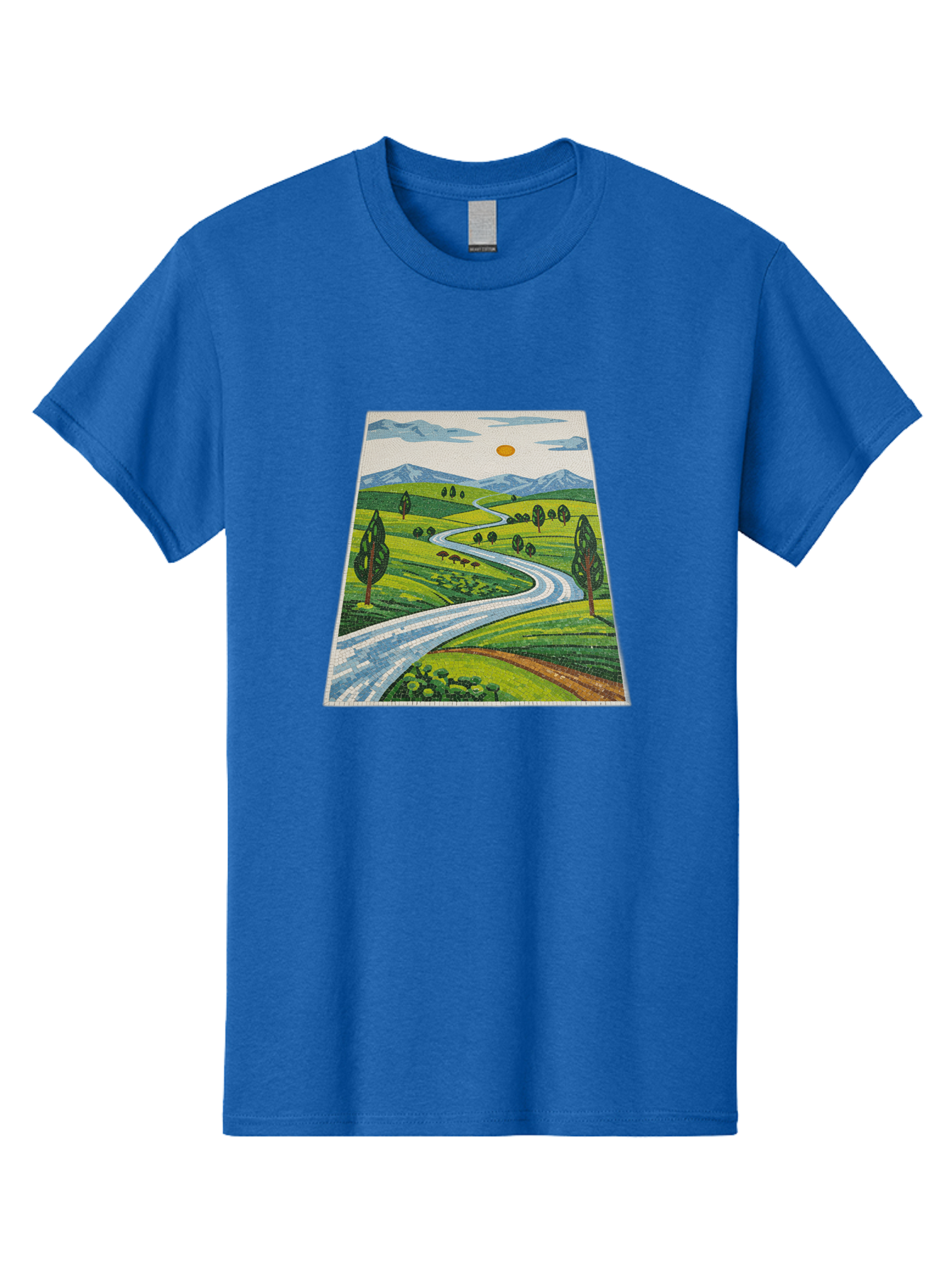 Winding-Road-Landscape Men'S Graphic Tee, 100% Cotton, Comfortable Casual Summer Wear, Machine Washable, Vintage Camera, Old Camera, Antique Camera, Black Camera, Classic Photography, Photography Equipment, Nostalgic Device, Film Camera, Bah384