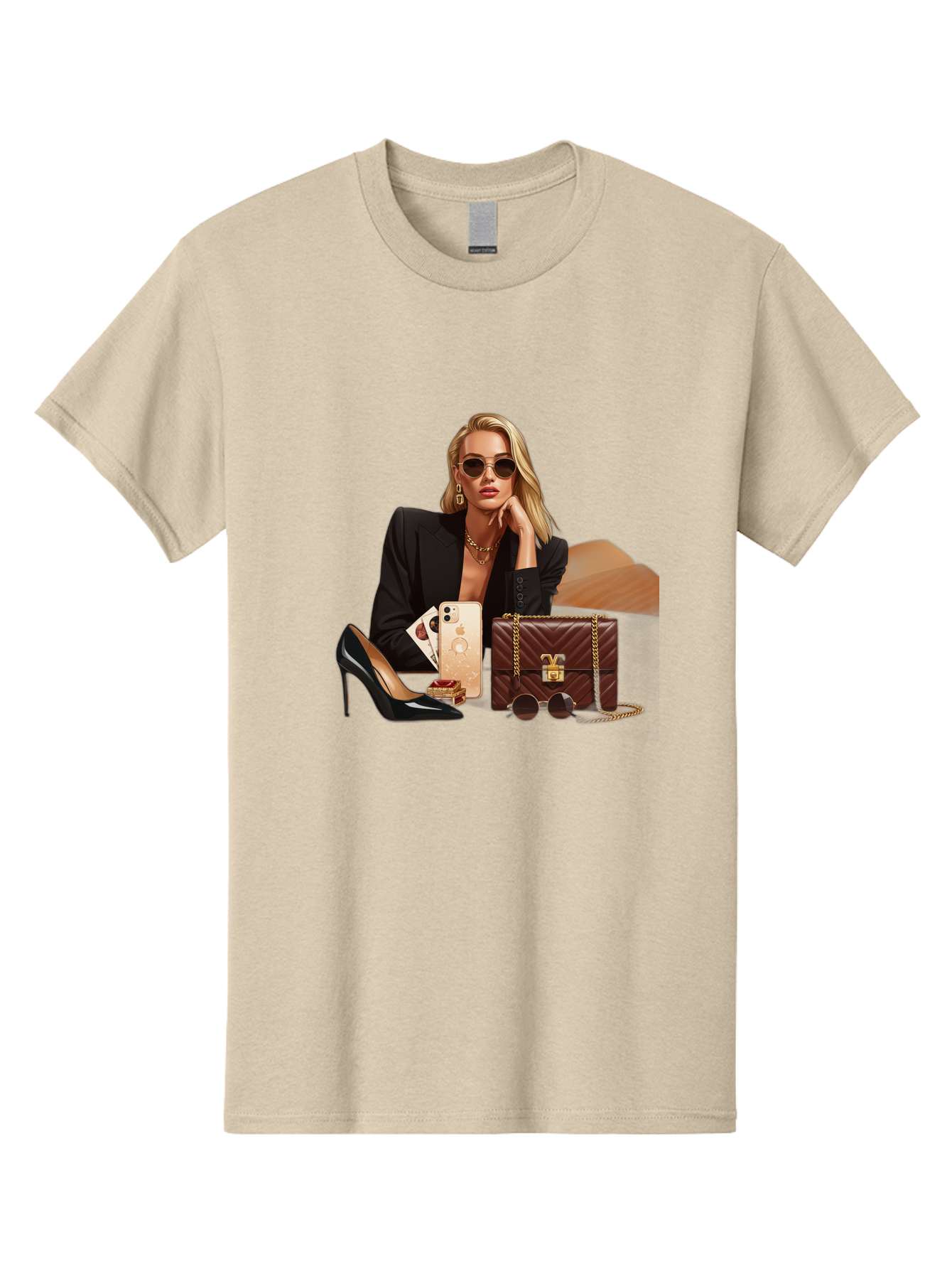 Woman-With-Luxury-Accessories Men'S Graphic Tee, 100% Cotton, Comfortable Casual Summer Wear, Machine Washable, Vintage Camera, Old Camera, Antique Camera, Black Camera, Classic Photography, Photography Equipment, Nostalgic Device, Bah395