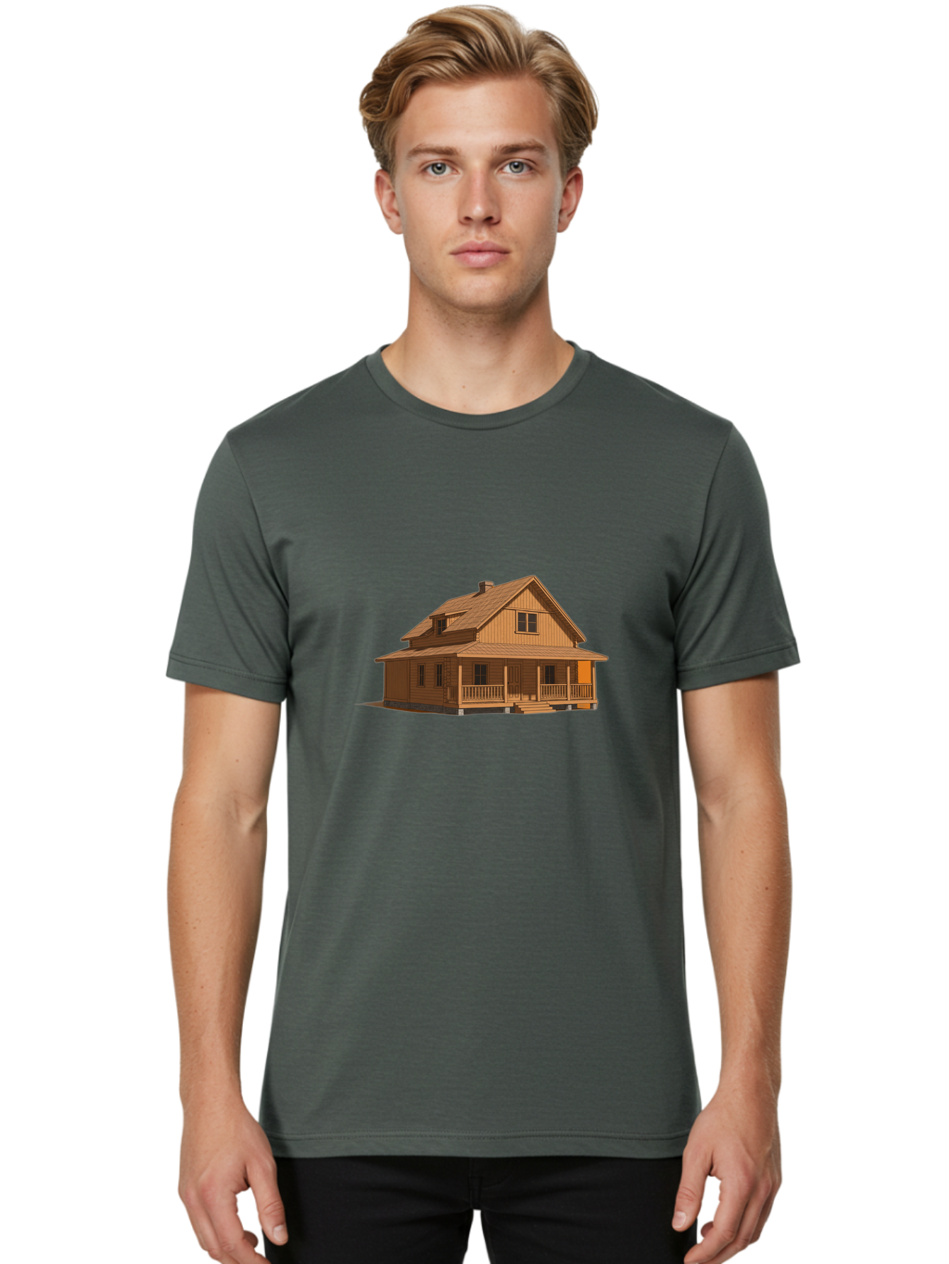 Wooden-House Men'S Graphic Tee, 100% Cotton, Comfortable Casual Summer Wear, Machine Washable, Vintage Camera, Old Camera, Antique Camera, Black Camera, Classic Photography, Photography Equipment, Nostalgic Device, Film Camera, Camera Art Bah399