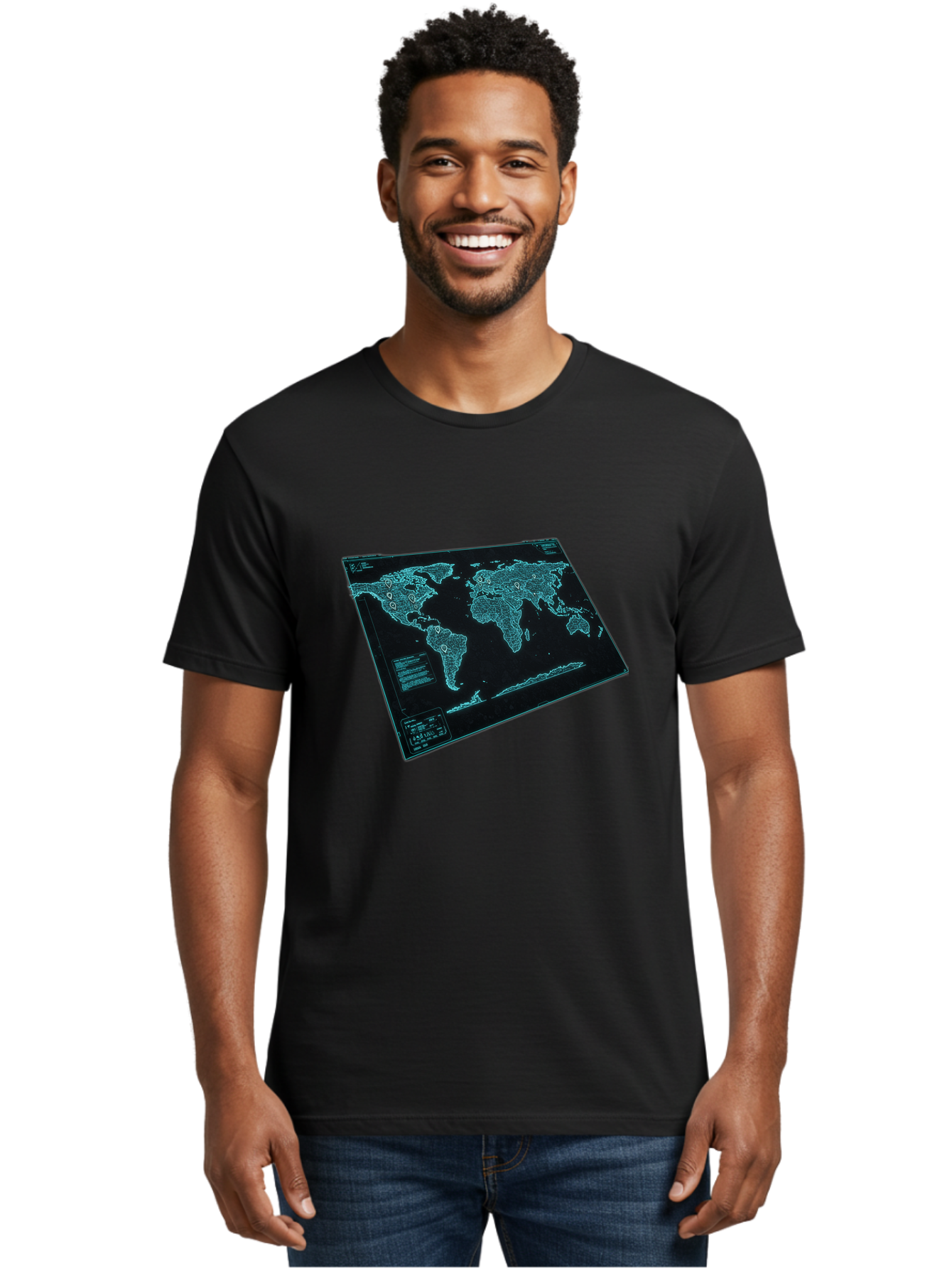 World-Map-1 Men'S Graphic Tee, 100% Cotton, Comfortable Casual Summer Wear, Machine Washable, Vintage Camera, Old Camera, Antique Camera, Black Camera, Classic Photography, Photography Equipment, Nostalgic Device, Film Camera, Camera Art Bah402