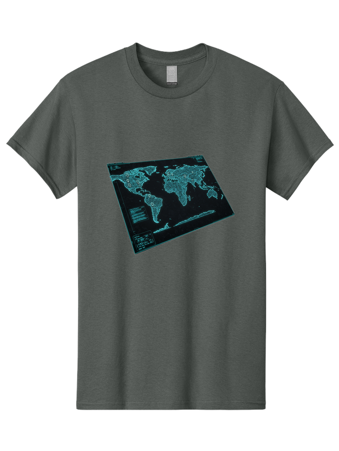 World-Map-1 Men'S Graphic Tee, 100% Cotton, Comfortable Casual Summer Wear, Machine Washable, Vintage Camera, Old Camera, Antique Camera, Black Camera, Classic Photography, Photography Equipment, Nostalgic Device, Film Camera, Camera Art Bah402