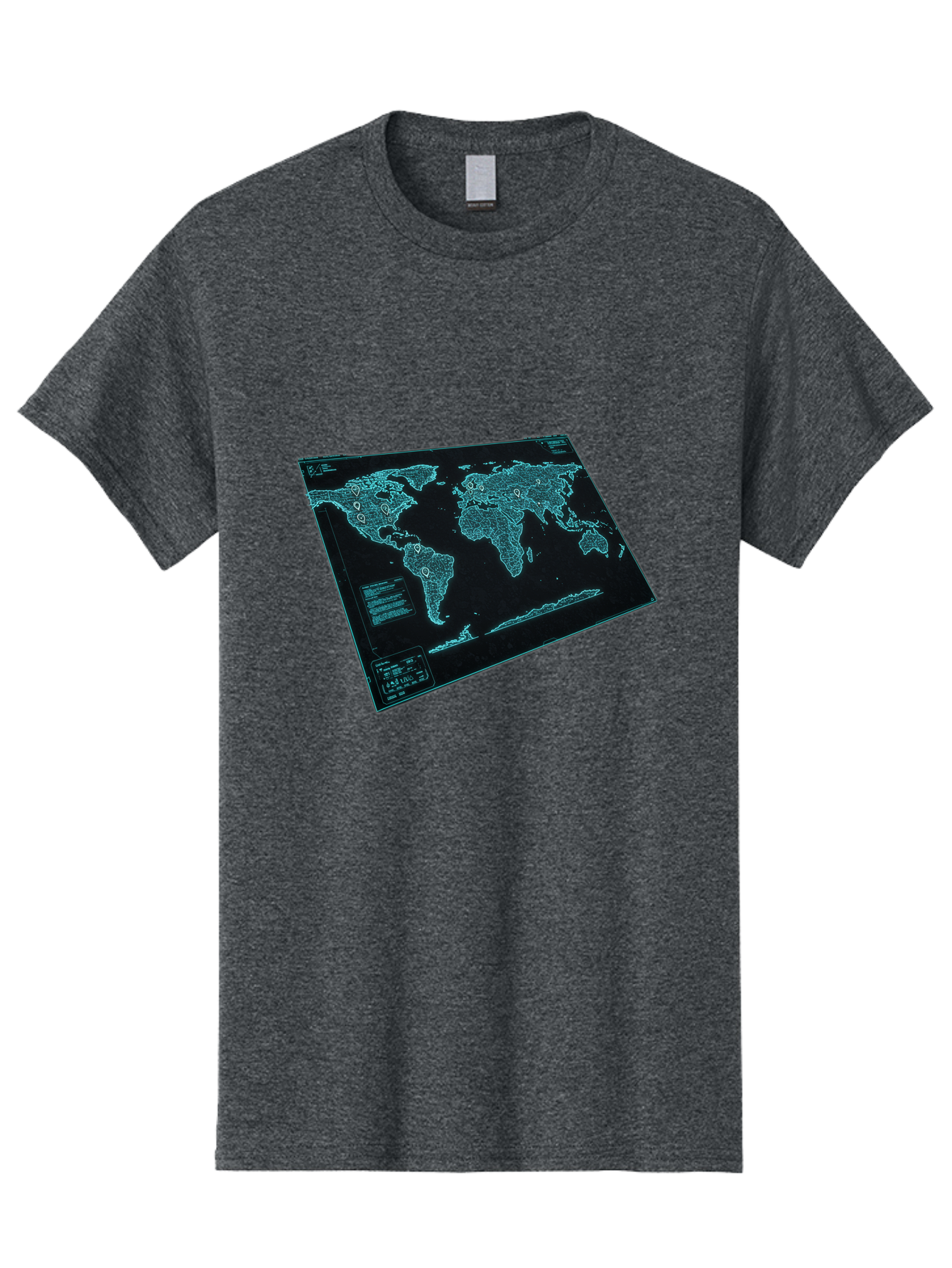 World-Map-1 Men'S Graphic Tee, 100% Cotton, Comfortable Casual Summer Wear, Machine Washable, Vintage Camera, Old Camera, Antique Camera, Black Camera, Classic Photography, Photography Equipment, Nostalgic Device, Film Camera, Camera Art Bah402