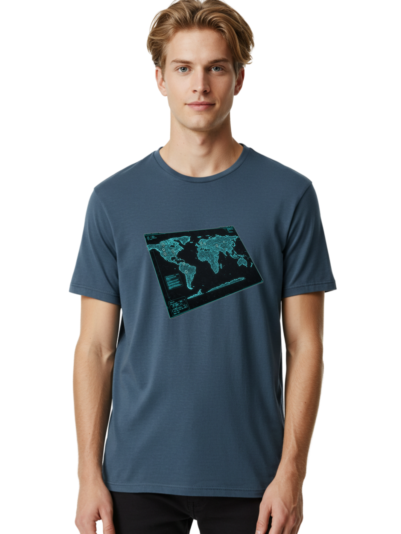 World-Map-1 Men'S Graphic Tee, 100% Cotton, Comfortable Casual Summer Wear, Machine Washable, Vintage Camera, Old Camera, Antique Camera, Black Camera, Classic Photography, Photography Equipment, Nostalgic Device, Film Camera, Camera Art Bah402