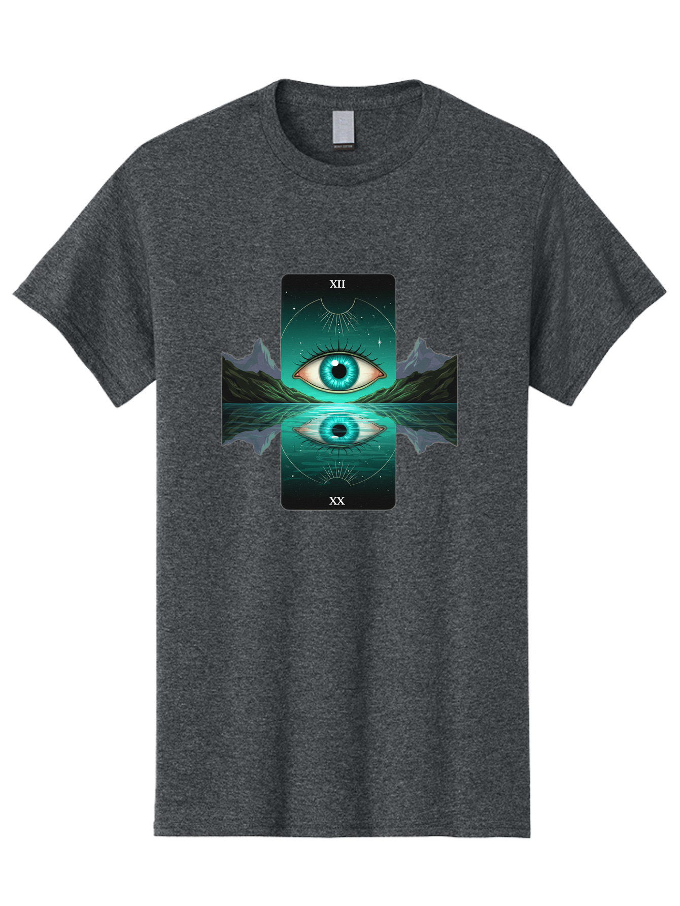 Xii-The-Moon-Tarot-Card Men'S Graphic Tee, 100% Cotton, Comfortable Casual Summer Wear, Machine Washable, Vintage Camera, Old Camera, Antique Camera, Black Camera, Classic Photography, Photography Equipment, Nostalgic Device, Film Camera, Bah407